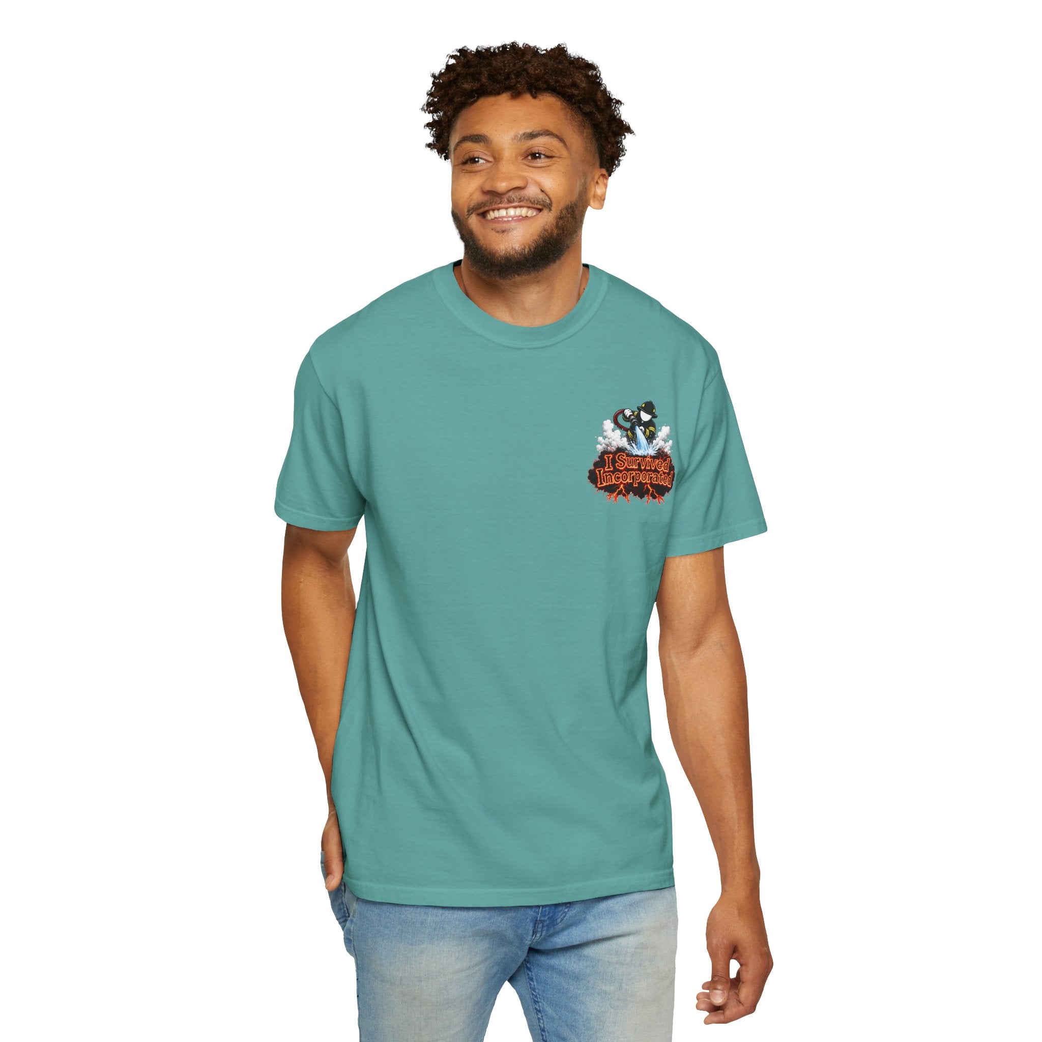 I Survived 2020 — "Please Stand By" Test Pattern Tee Wildfire Signal Edition Summer Premiere Unisex Garment-Dyed T-shirt