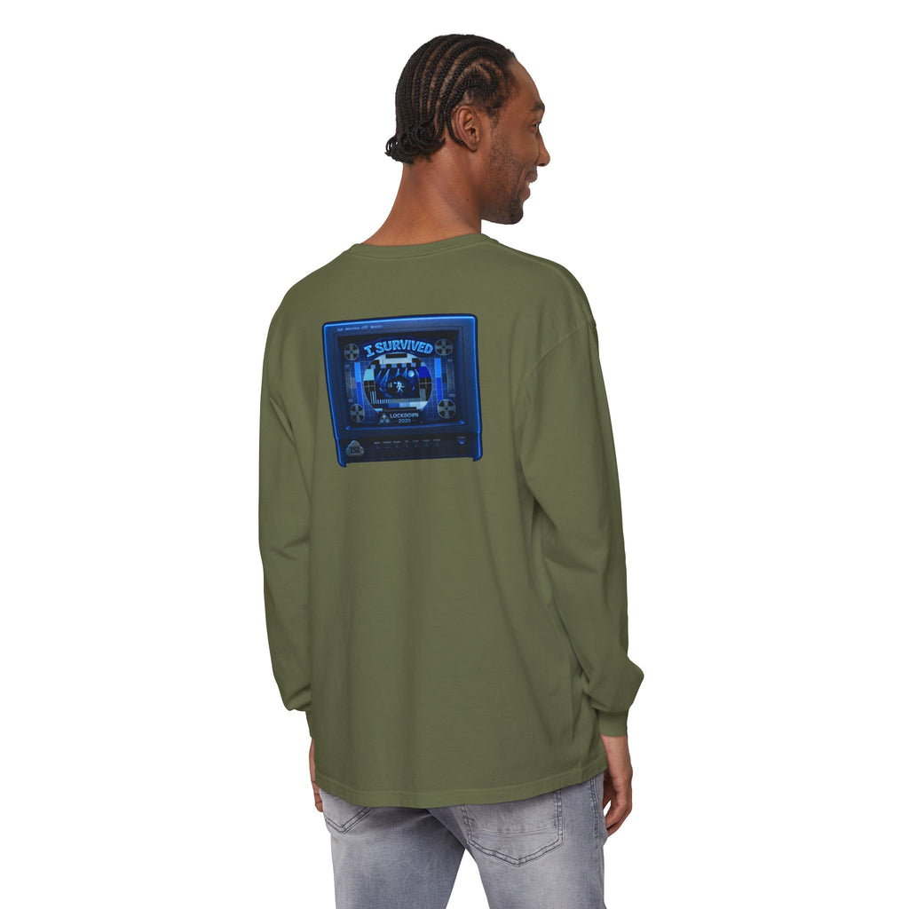 I Survived 2020 — "Please Stand By" Test Pattern Tee Lockdown Edition Summer Exclusive Unisex Garment-Dyed Long Sleeve T-Shirt