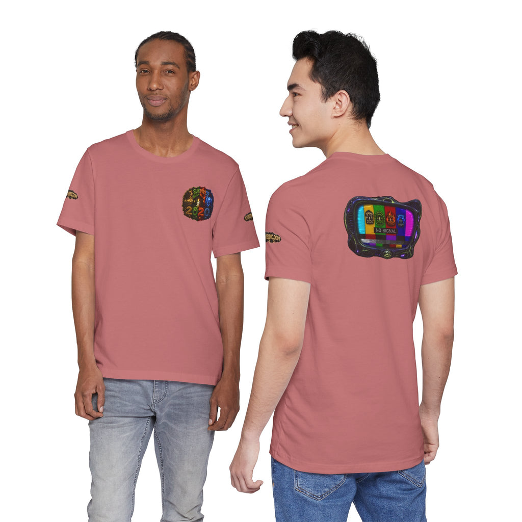 I Survived 2020 — "No Signal" Test Pattern Tee Alien Broadcast Finale Summer Premiere Unisex Jersey Short Sleeve Tee