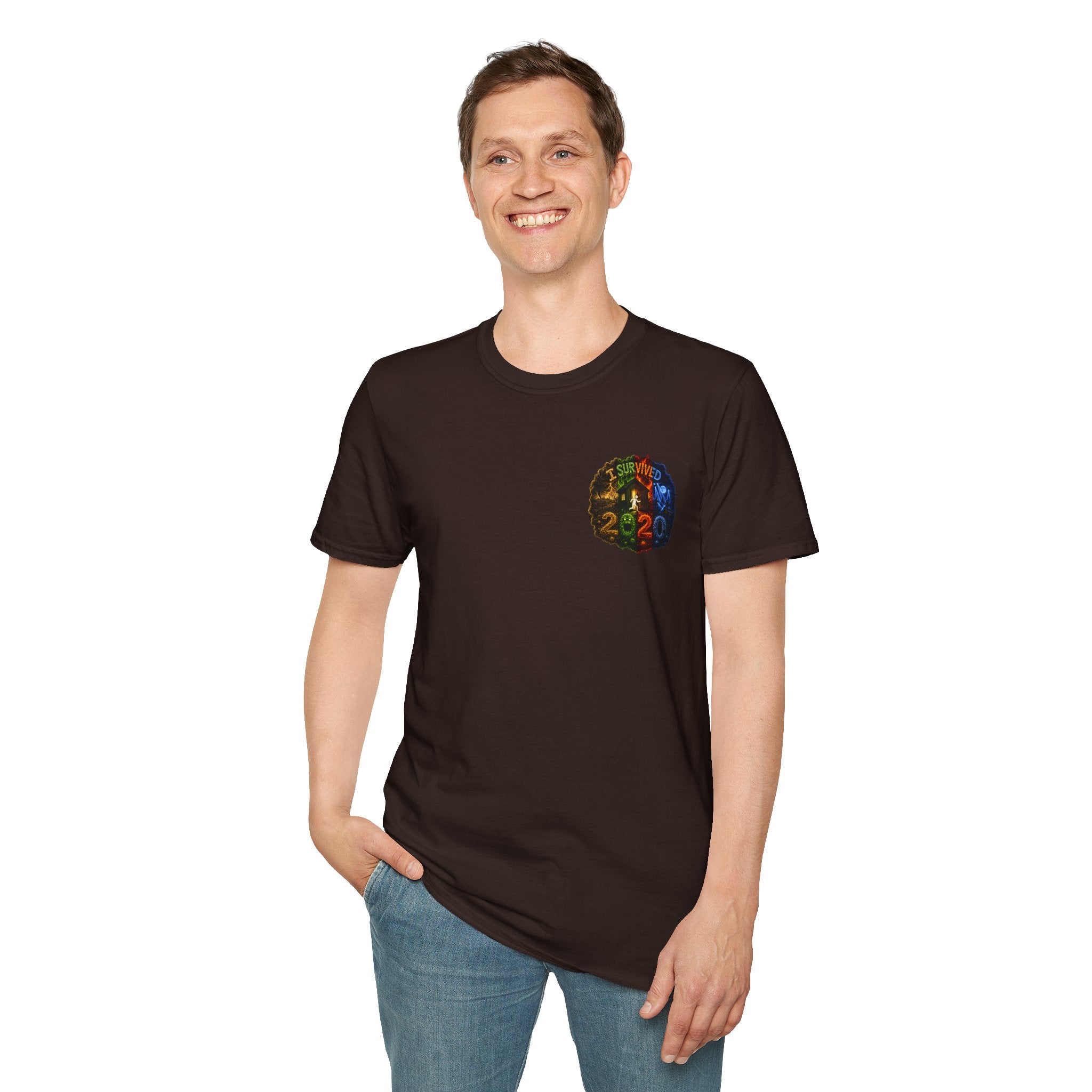 I Survived 2020 — "No Signal" Test Pattern Tee Alien Broadcast Finale Summer Premiere Unisex Softstyle T-Shirt