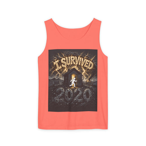 I Survived 2020 — Original Design Teaser Tee | Season 1 Premiere Drop Unisex Garment-Dyed Tank Top