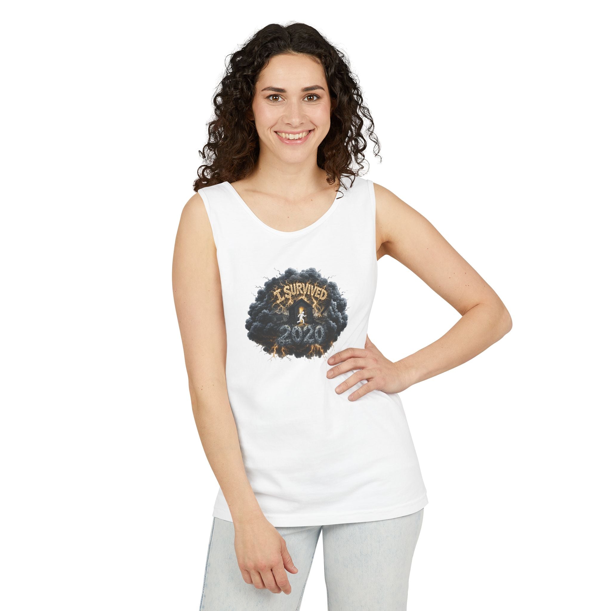 I Survived 2020 — Original PILOT Design: Director's Cut Unisex Garment-Dyed Tank Top