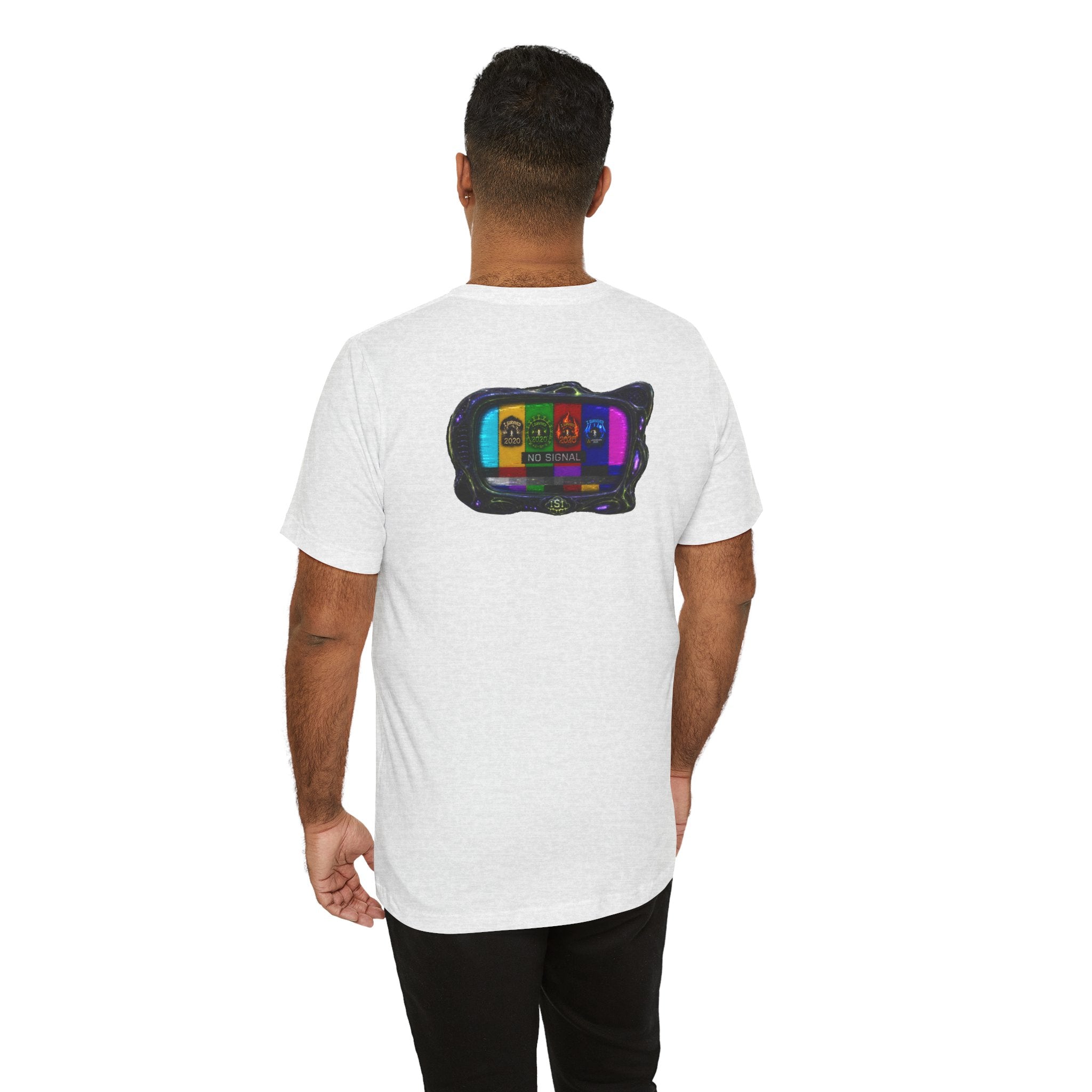 I Survived 2020 — "No Signal" Test Pattern Tee Alien Broadcast Finale Summer Premiere Unisex Jersey Short Sleeve Tee