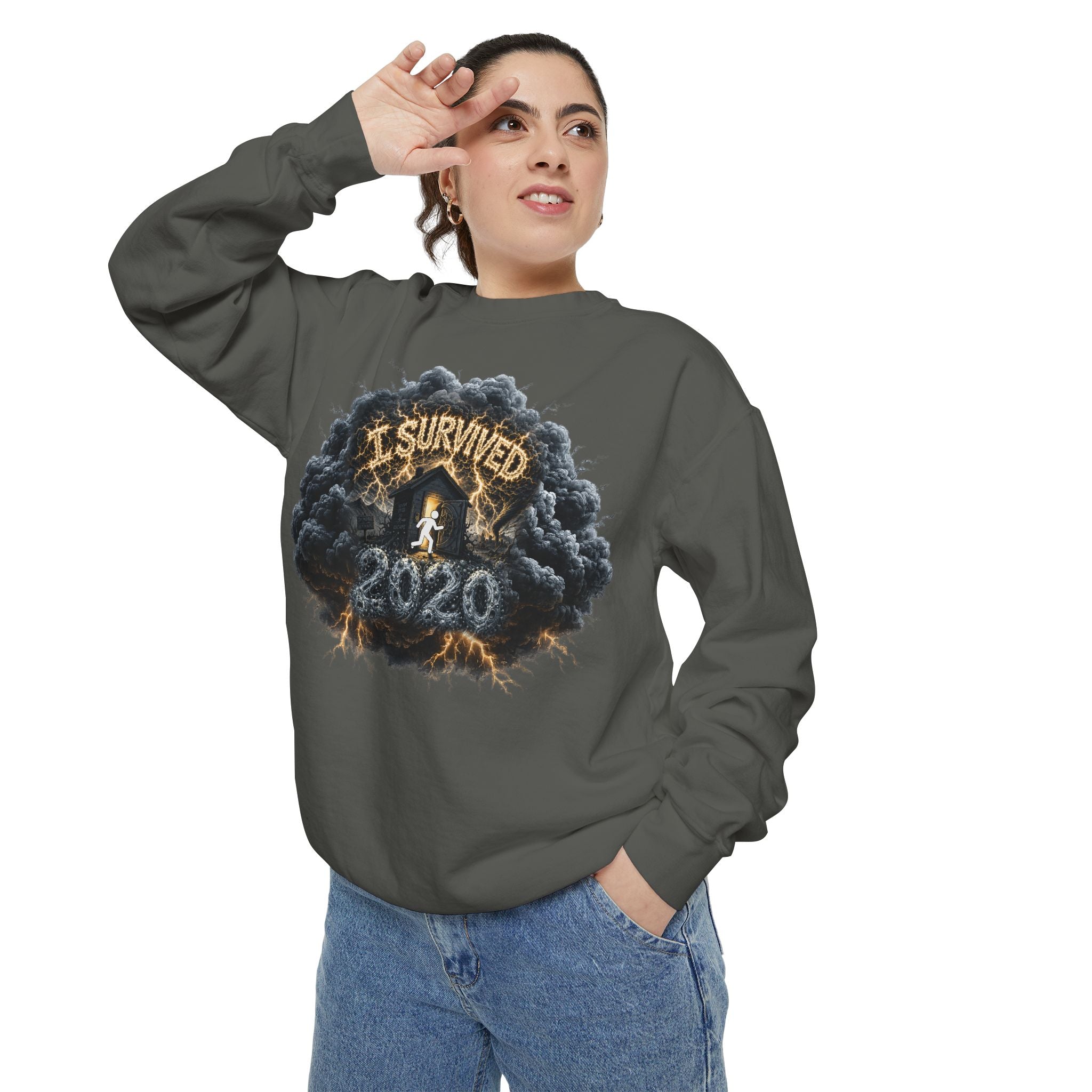 I Survived 2020 — Director's Cut Original Design Teaser Sweatshirt | Season 1 Premiere Drop Unisex Garment-Dyed Sweatshirt