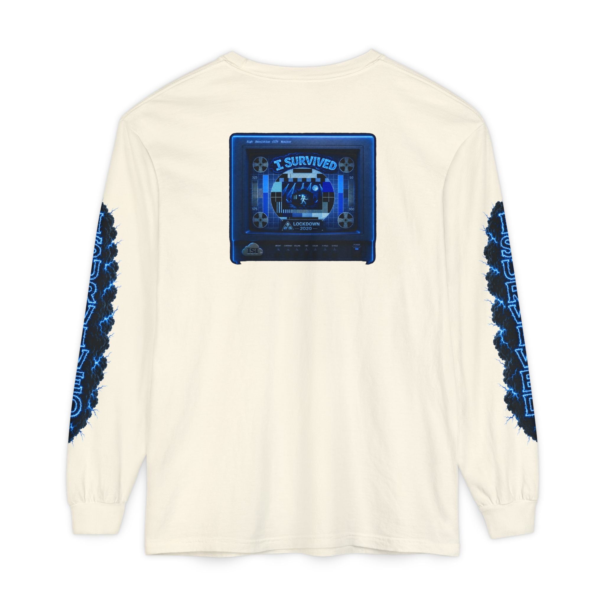 I Survived 2020 — "Please Stand By" Test Pattern Tee Lockdown Special Edition Summer Exclusive Unisex Garment-Dyed Long Sleeve T-Shirt