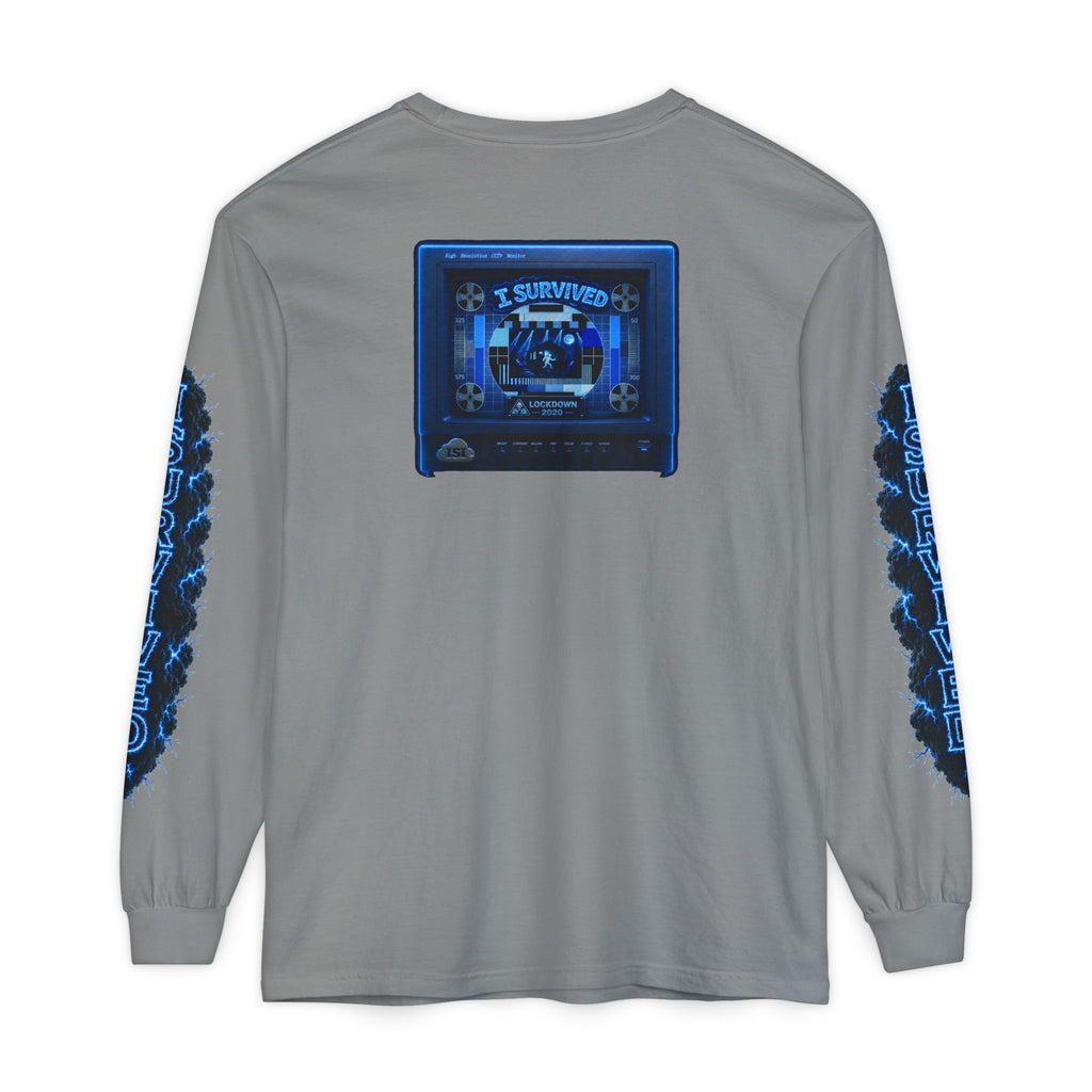 I Survived 2020 — "Please Stand By" Test Pattern Tee Lockdown Special Edition Summer Exclusive Unisex Garment-Dyed Long Sleeve T-Shirt