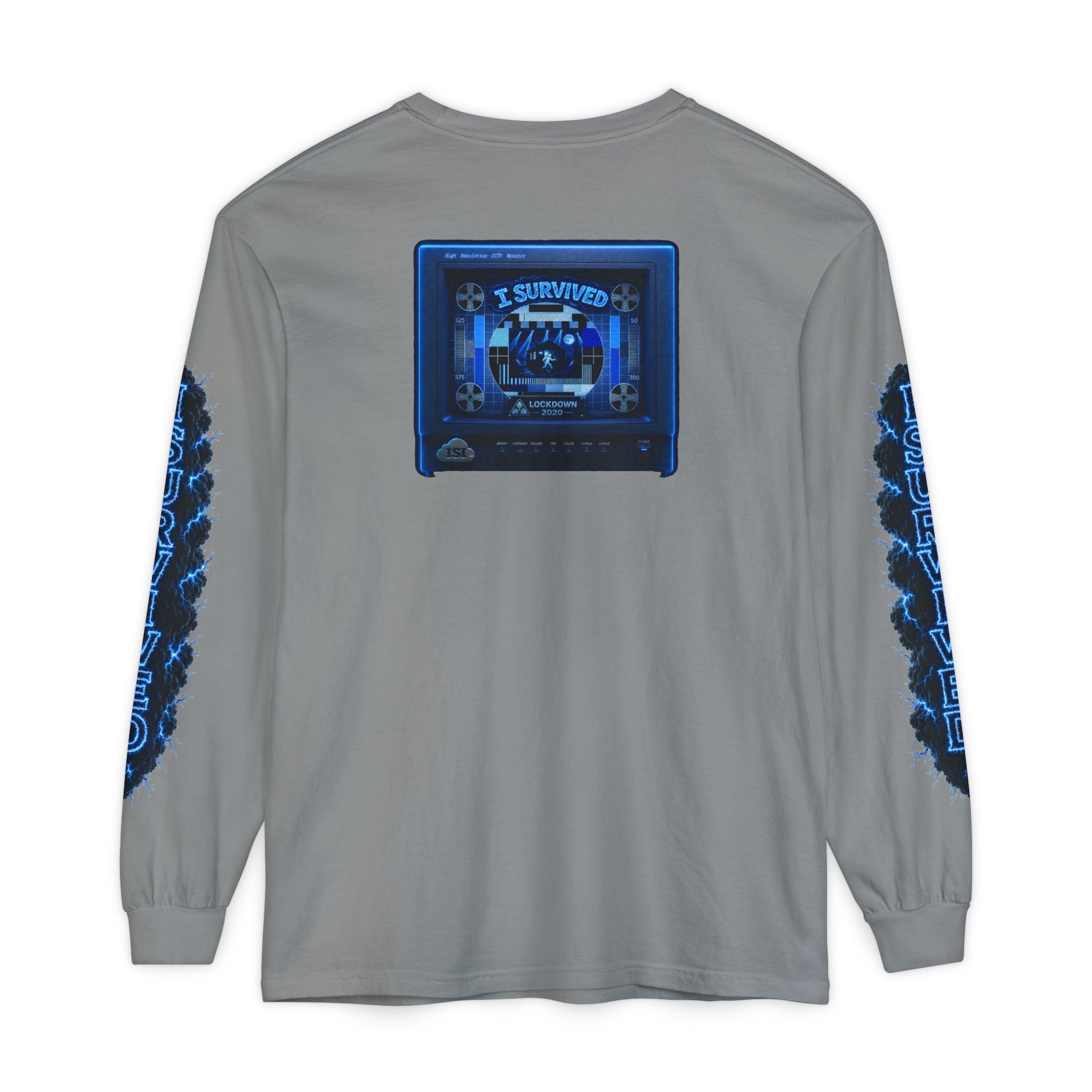 I Survived 2020 — "Please Stand By" Test Pattern Tee Lockdown Special Edition Summer Exclusive Unisex Garment-Dyed Long Sleeve T-Shirt