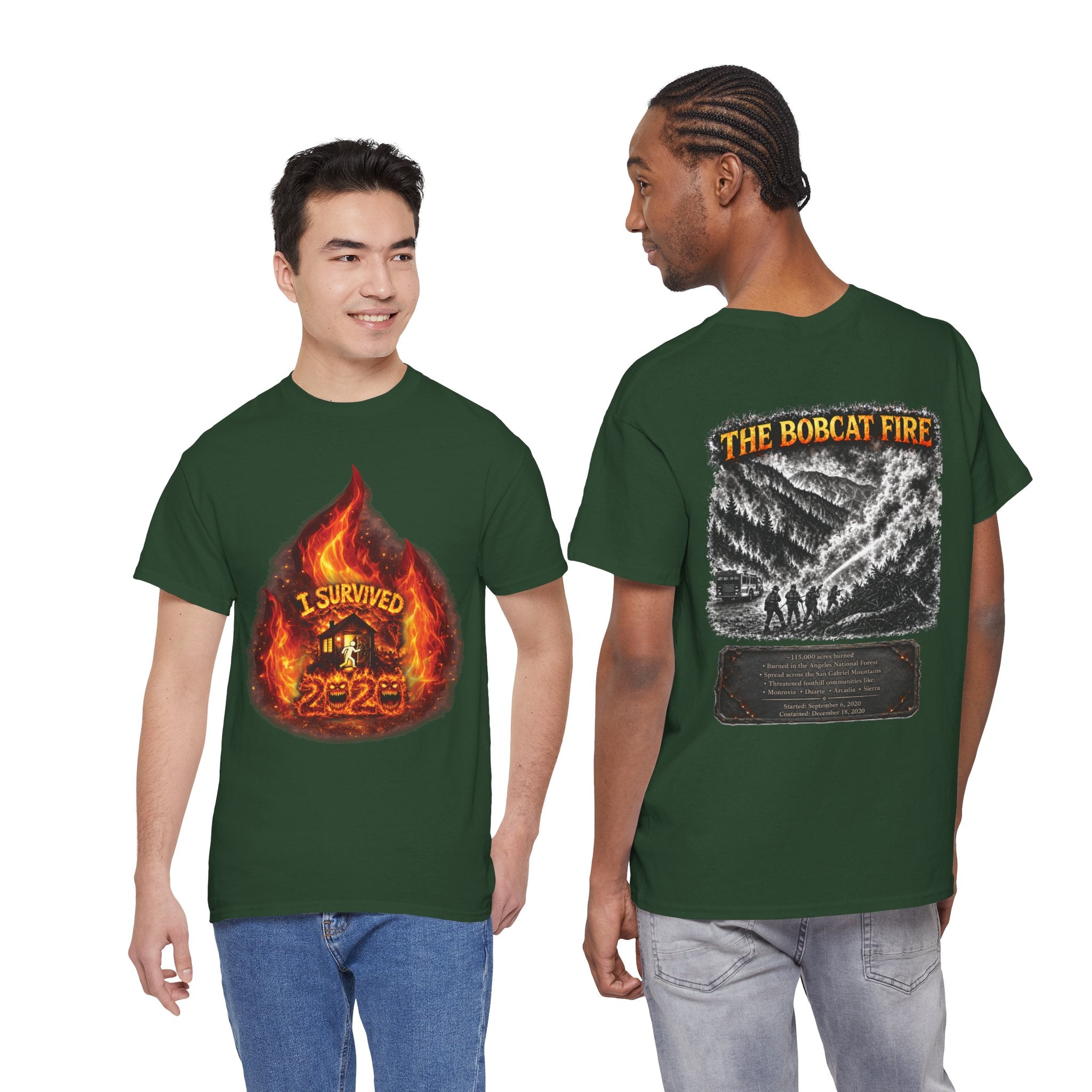 I Survived 2020 — Director's Cut S2:E2 "The Bobcat Fire" | Wildfire Edition Memorial Unisex Heavy Cotton Tee