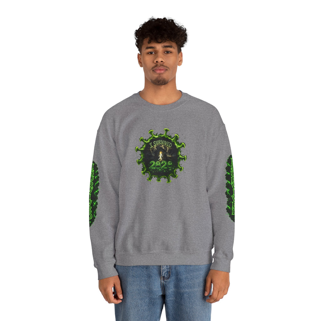 I Survived 2020 — PANDEMIC S1:E3: Director's Cut "The Jab!" Unisex Heavy Blend™ Crewneck Sweatshirt