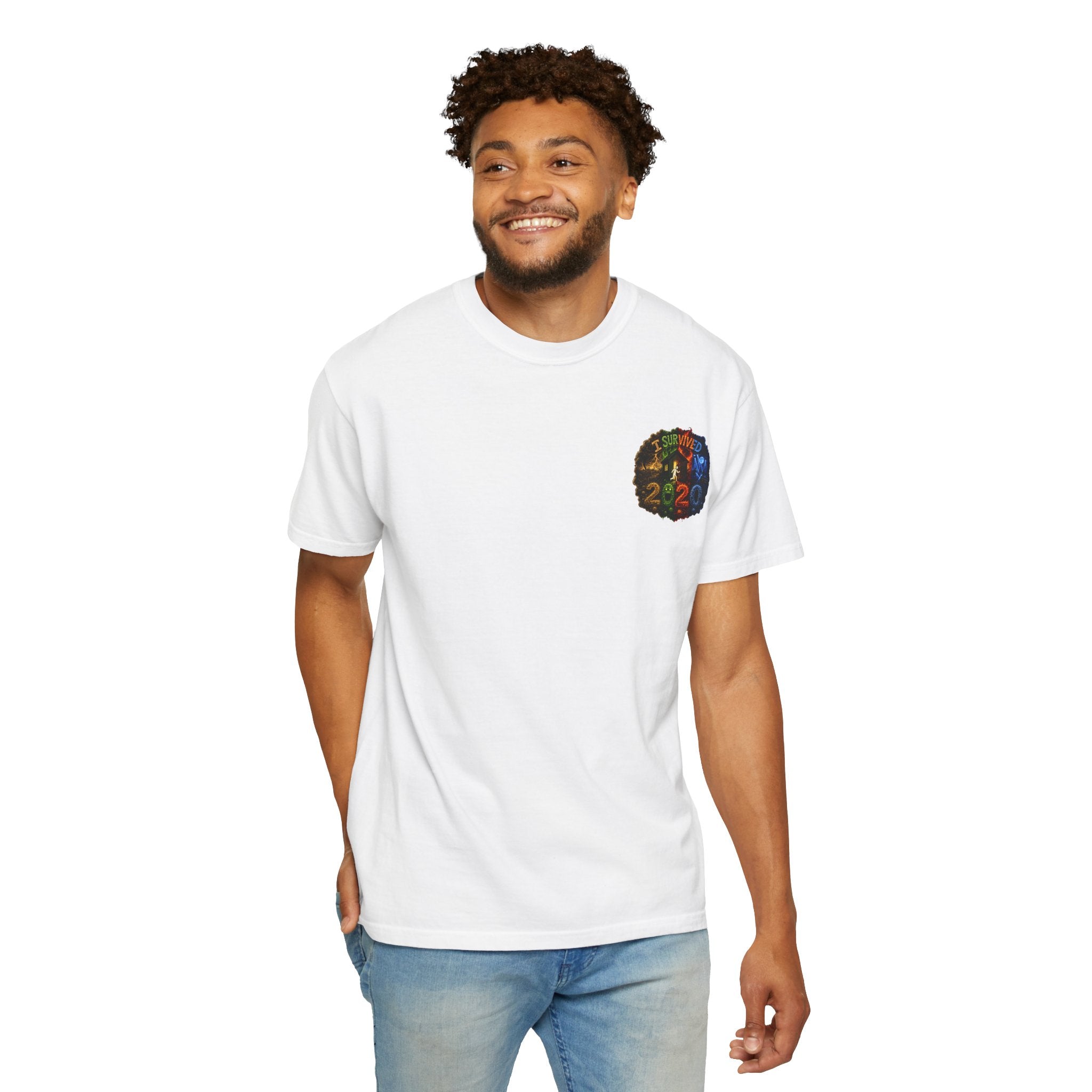 I Survived 2020 — "No Signal" Test Pattern Tee Alien Broadcast Finale Summer Premiere Unisex Garment-Dyed T-shirt
