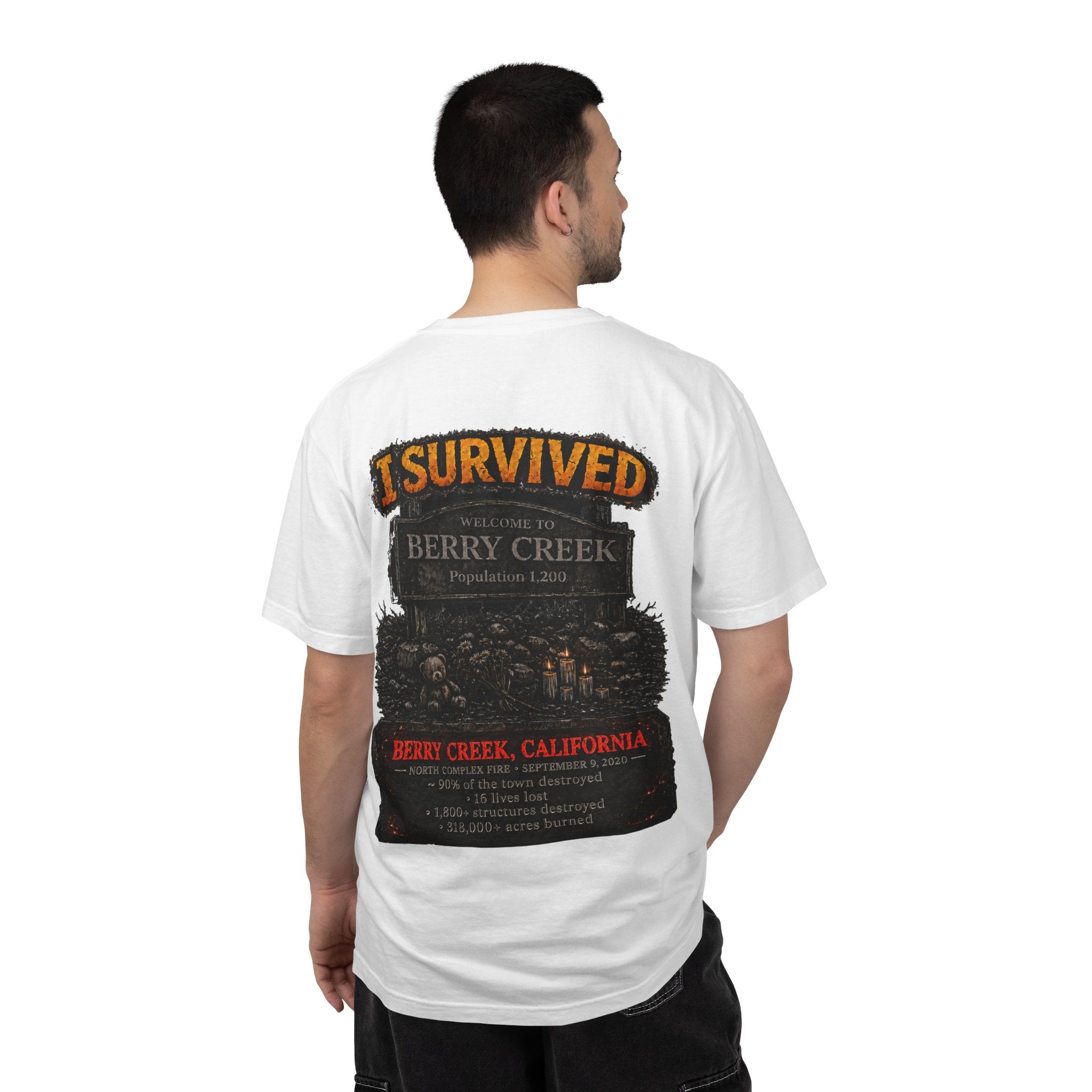 I Survived 2020 — Director's Cut S2:E1 "Berry Creek" | Wildfire Edition Memorial Unisex Garment-Dyed T-shirt