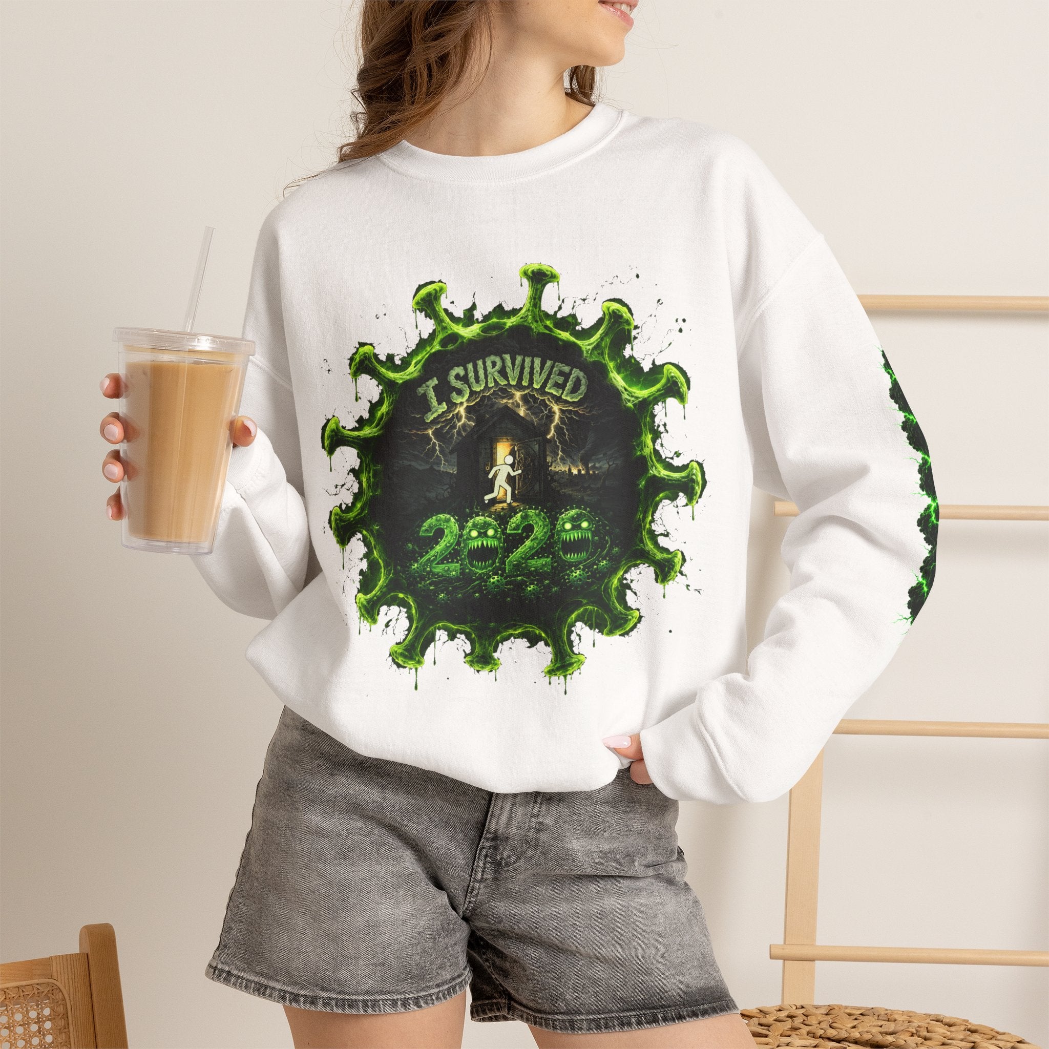 I Survived 2020 — Director's Cut S1:E3 "The Jab!" | Pandemic Edition Unisex Heavy Blend™ Crewneck Sweatshirt