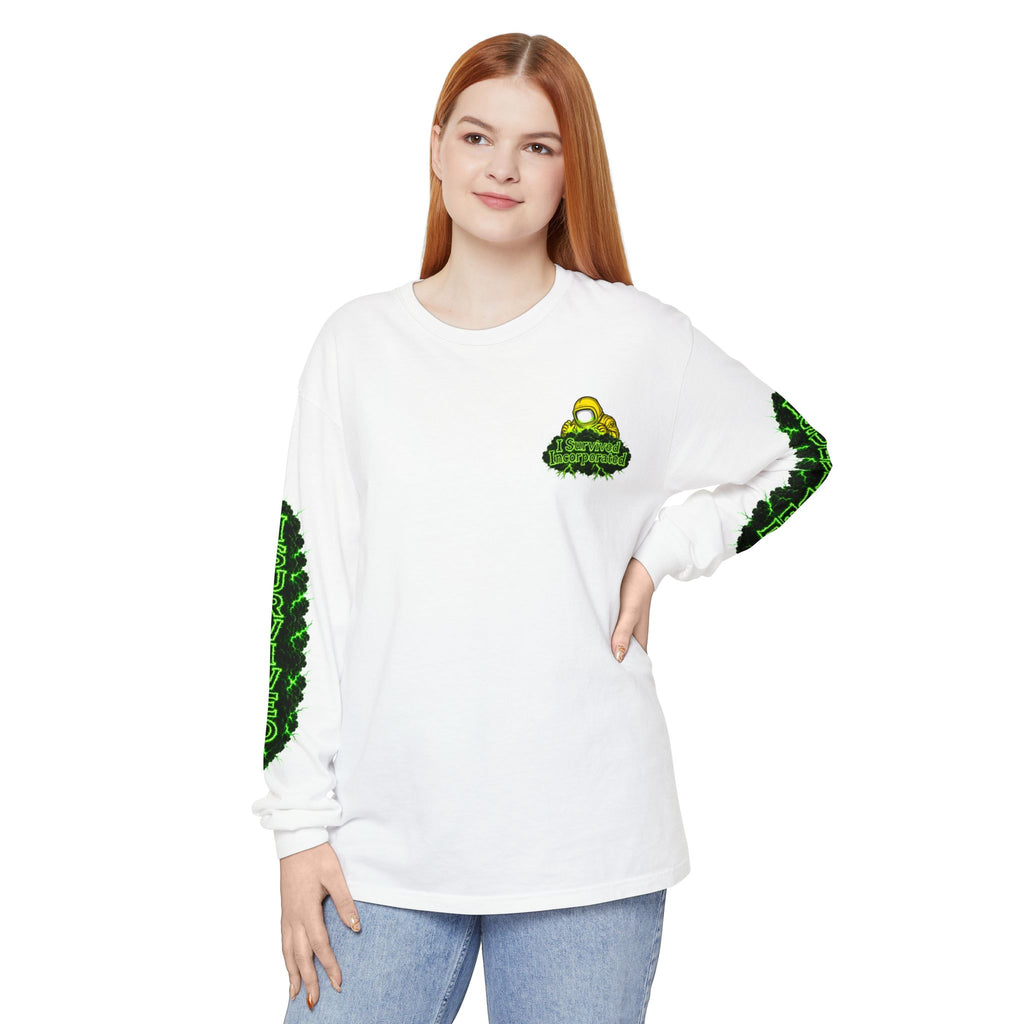 I Survived 2020 — "Please Stand By" Test Pattern Toxic Signal Tee Special Edition Summer Premiere Unisex Garment-Dyed Long Sleeve T-Shirt