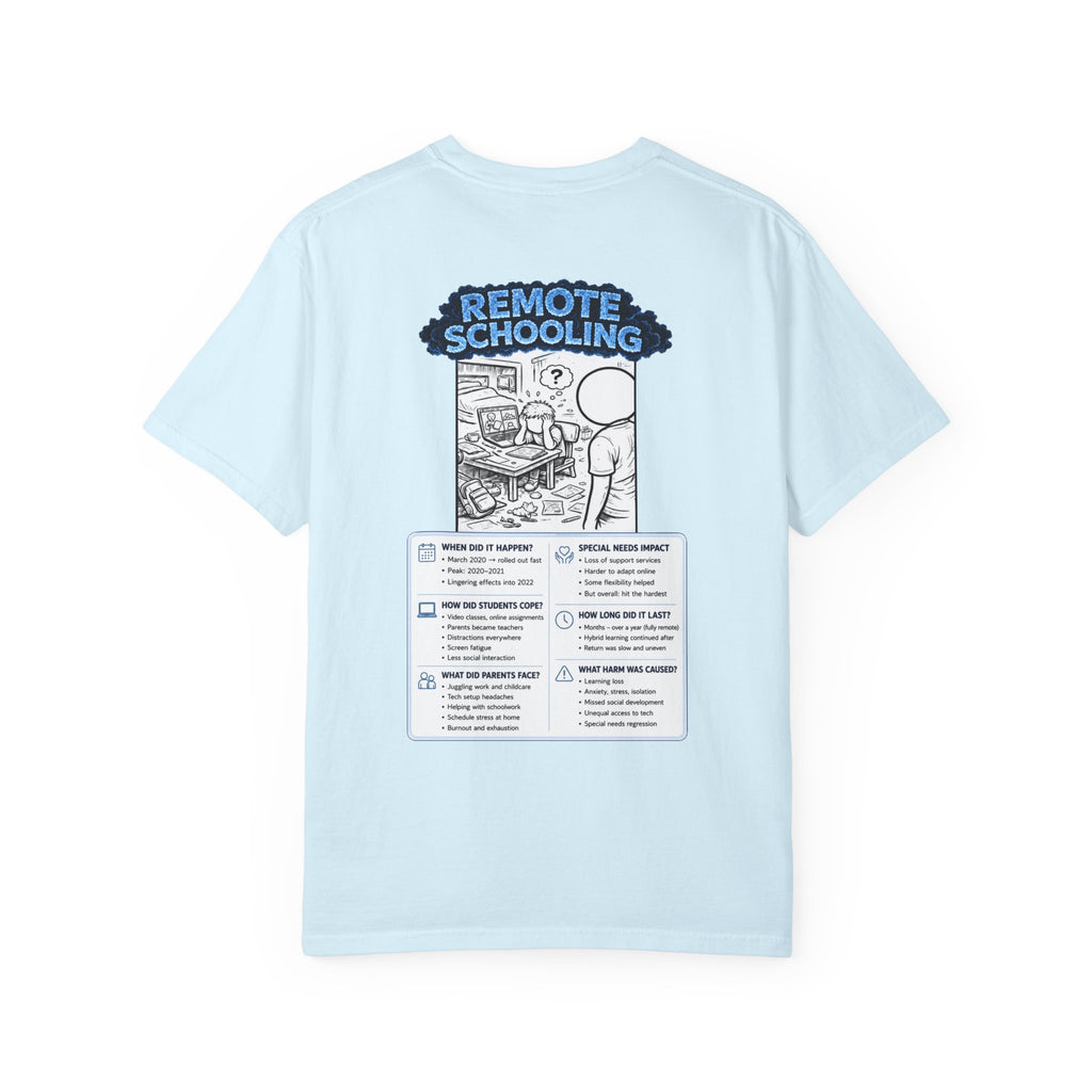 I Survived 2020 — LOCKDOWN S3:E3: "Remote Schooling" Unisex Garment-Dyed T-shirt