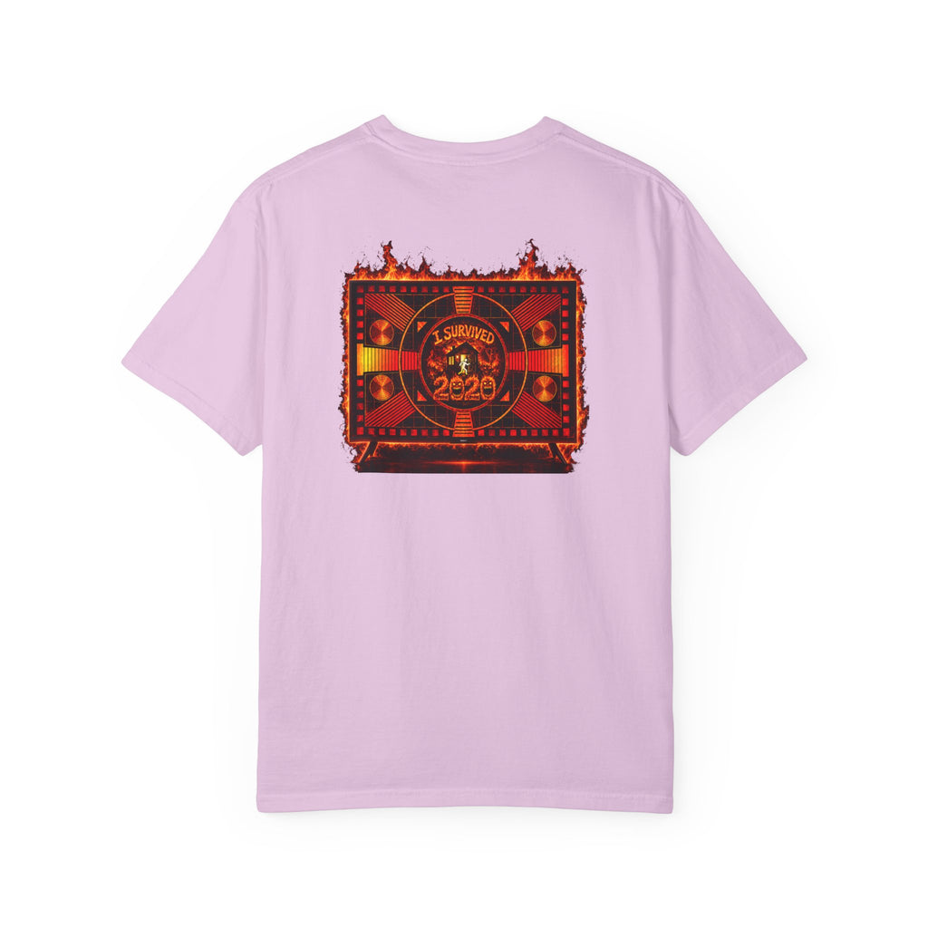 I Survived 2020 — "Please Stand By" Test Pattern Tee Wildfire Signal Edition Summer Premiere Unisex Garment-Dyed T-shirt