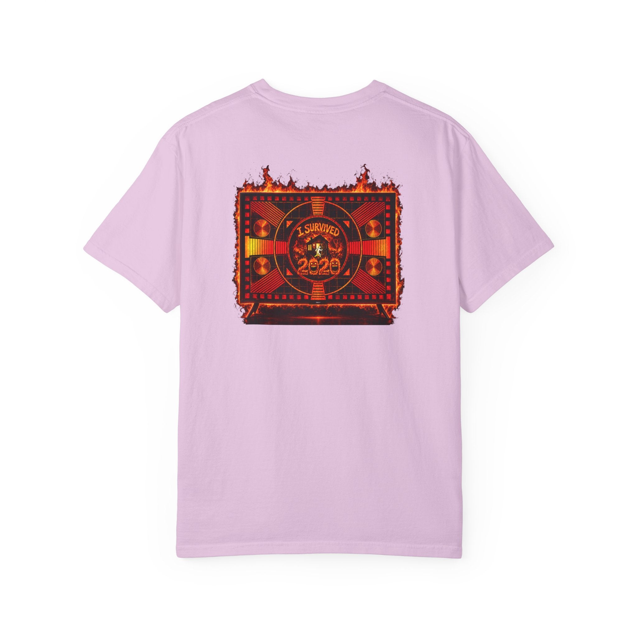 I Survived 2020 — "Please Stand By" Test Pattern Tee Wildfire Signal Edition Summer Premiere Unisex Garment-Dyed T-shirt