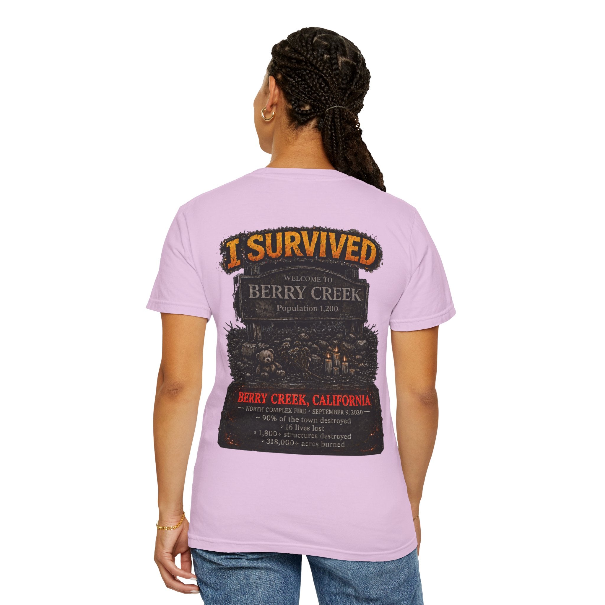 I Survived 2020 — Director's Cut S2:E1 "Berry Creek" | Wildfire Edition Memorial Unisex Garment-Dyed T-shirt