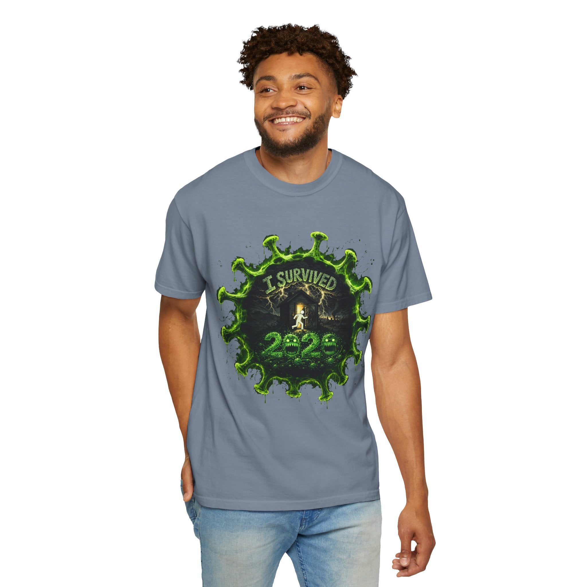 I Survived 2020 — Director's Cut S1:E1 "COVID-19: The Coronavirus" | Pandemic Edition Unisex Garment-Dyed T-shirt