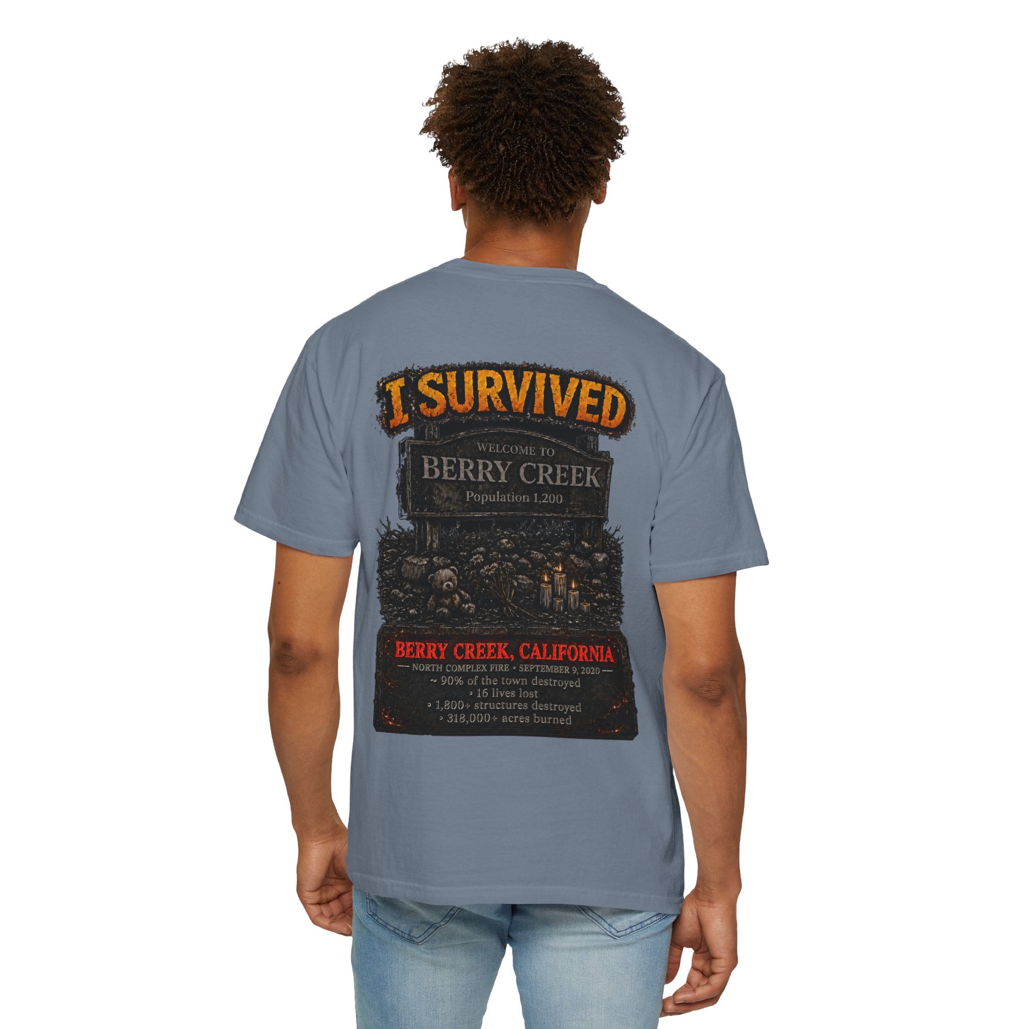 I Survived 2020 — Director's Cut S2:E1 "Berry Creek" | Wildfire Edition Memorial Unisex Garment-Dyed T-shirt