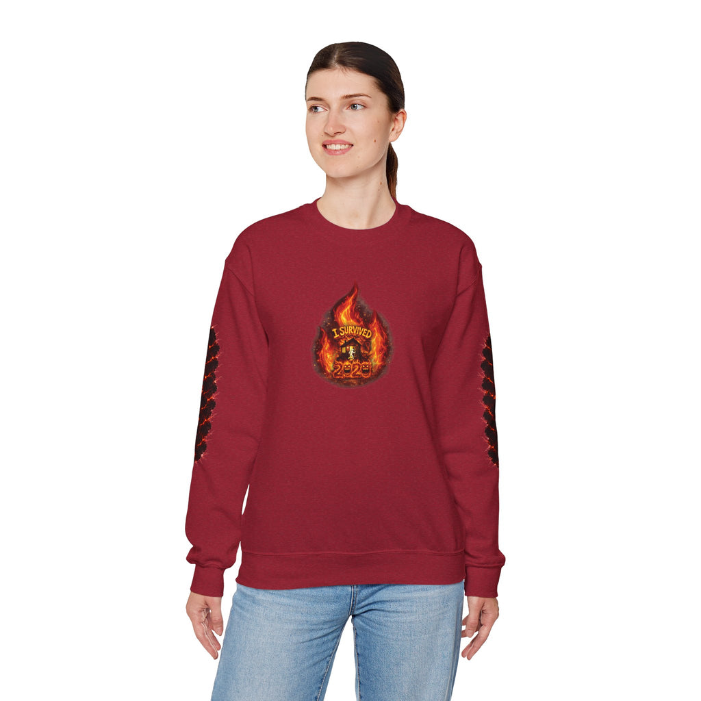 I Survived 2020 — WILDFIRES S2:E1: Director's Cut "Berry Creek" Memorial Unisex Heavy Blend™ Crewneck Sweatshirt