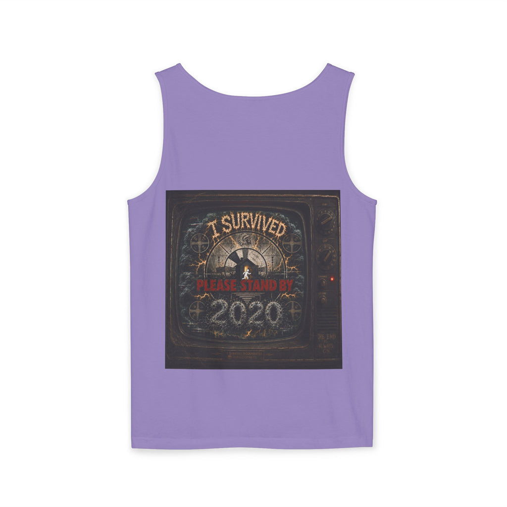 I Survived 2020 — "Please Stand By" Test Pattern Tee Summer Premier  Unisex Garment-Dyed Tank Top