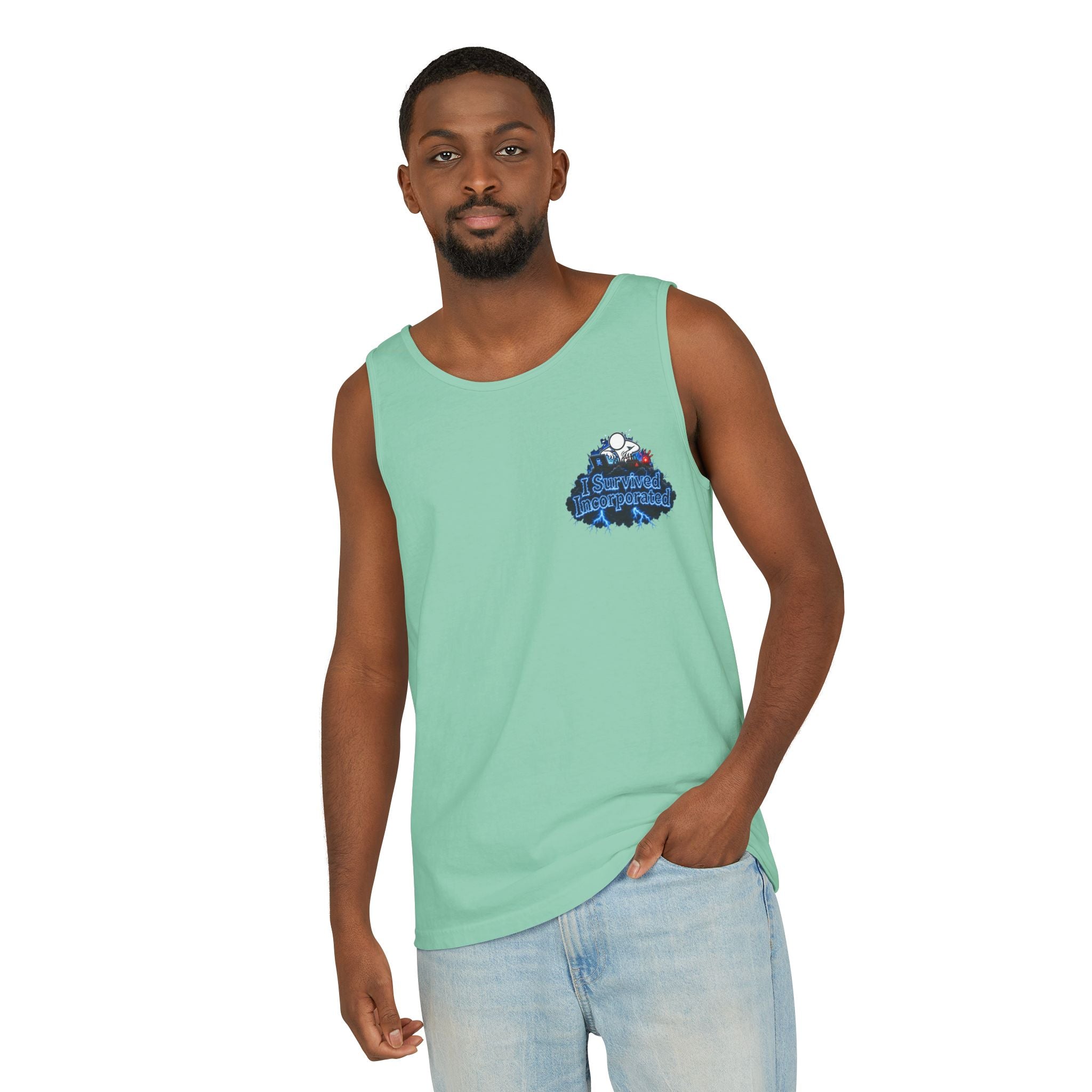 I Survived 2020 — "Please Stand By" Test Pattern Tee Lockdown Special Edition Summer Exclusive Unisex Garment-Dyed Tank Top
