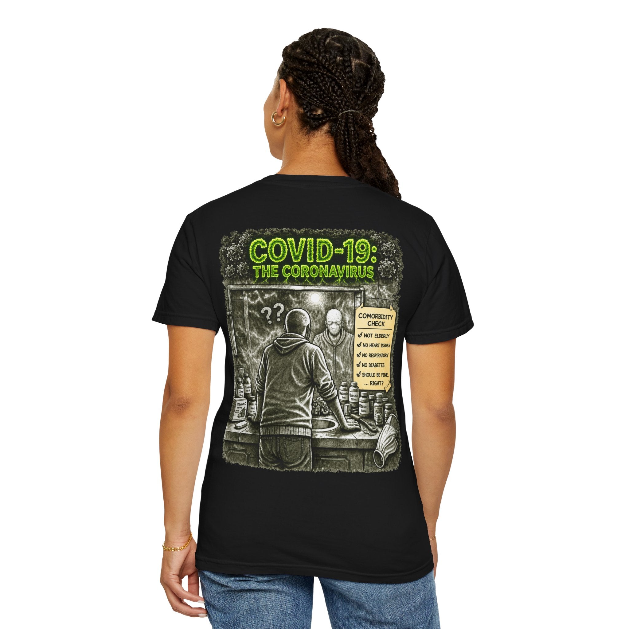 Sobreviví al 2020 — T1:E1 "COVID-19: El Coronavirus" | Camiseta unisex teñida de una pieza, Edición Pandemia