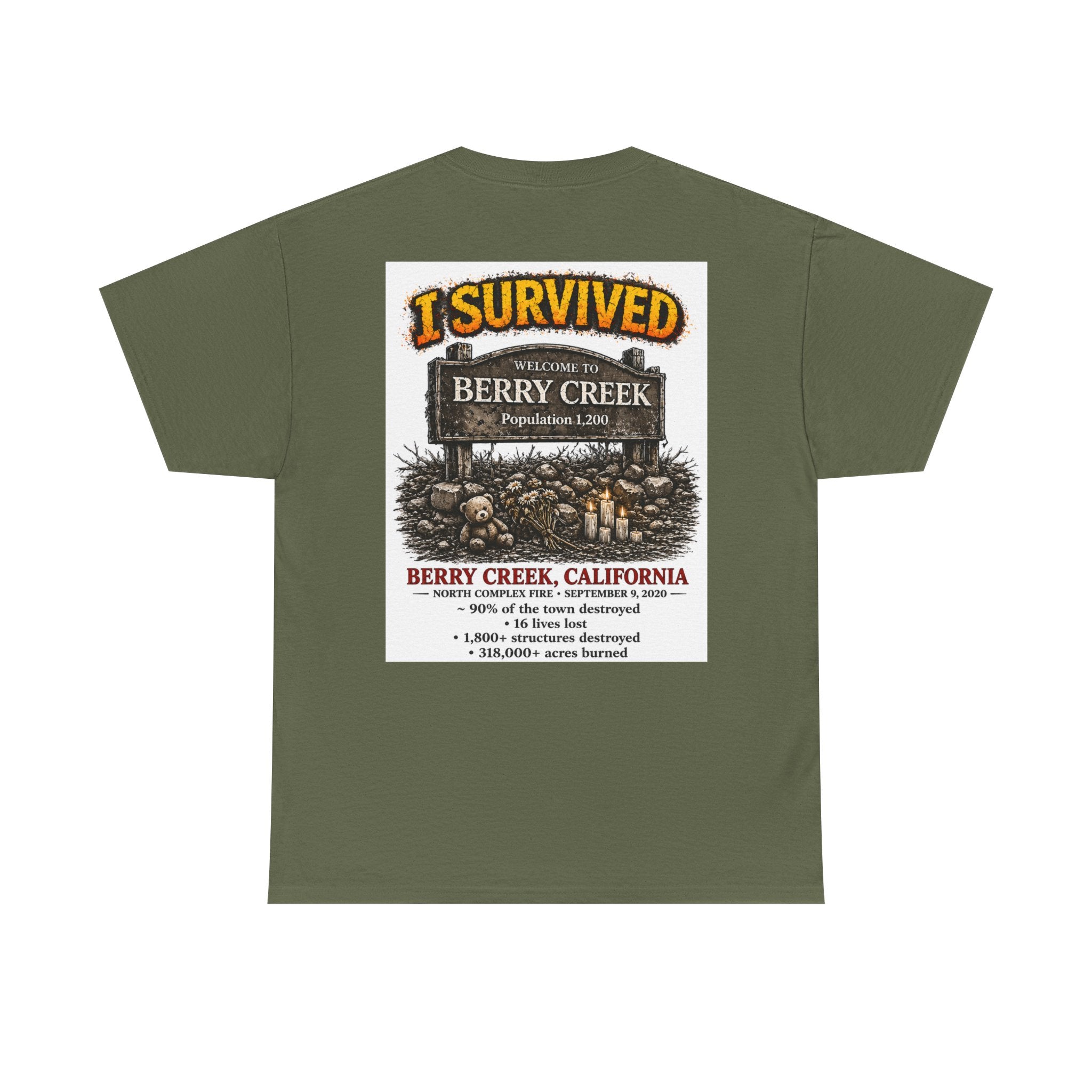 I Survived 2020 — S2:E1 "Berry Creek" | Wildfire Edition Memorial Unisex Heavy Cotton Tee