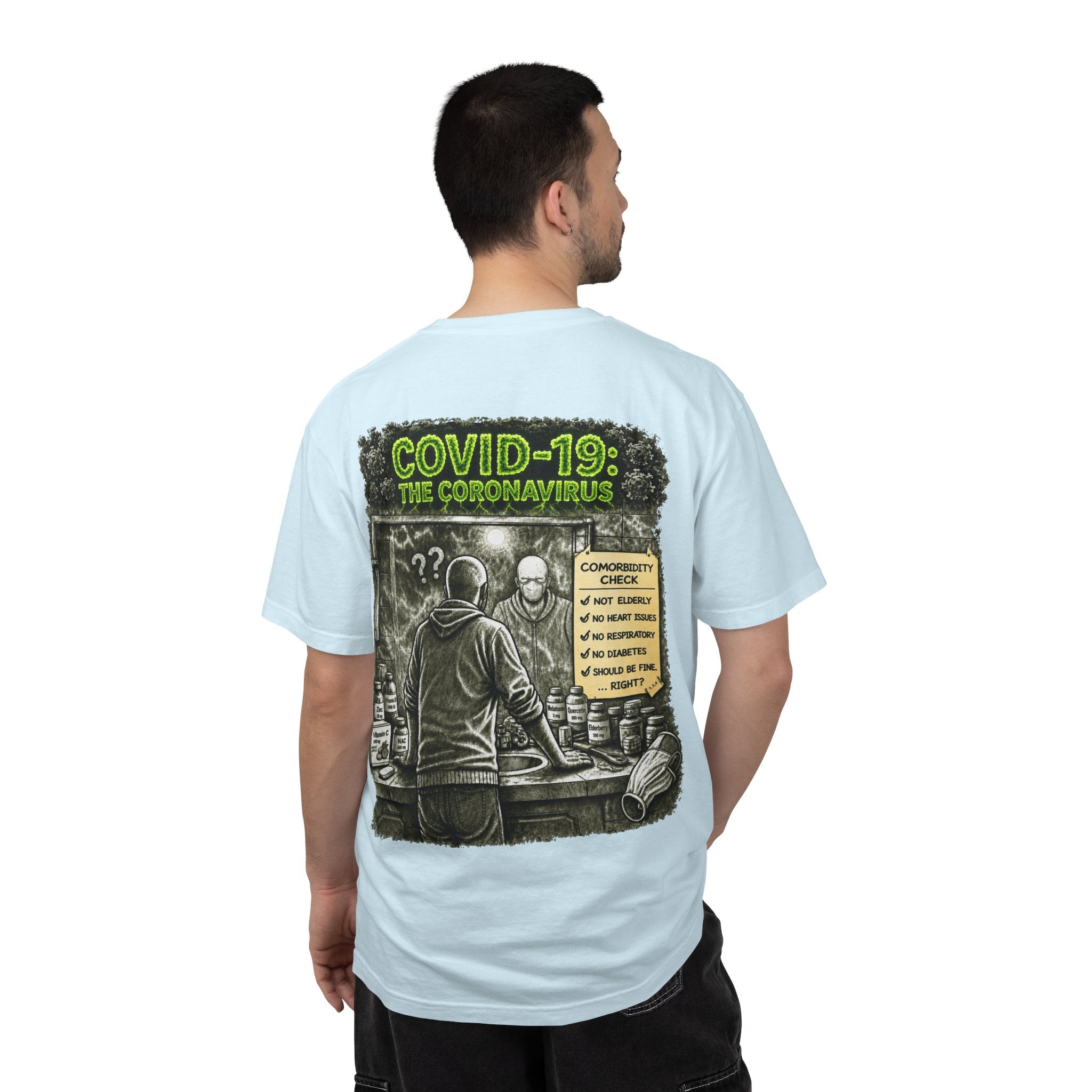 Sobreviví al 2020 — T1:E1 "COVID-19: El Coronavirus" | Camiseta unisex teñida de una pieza, Edición Pandemia