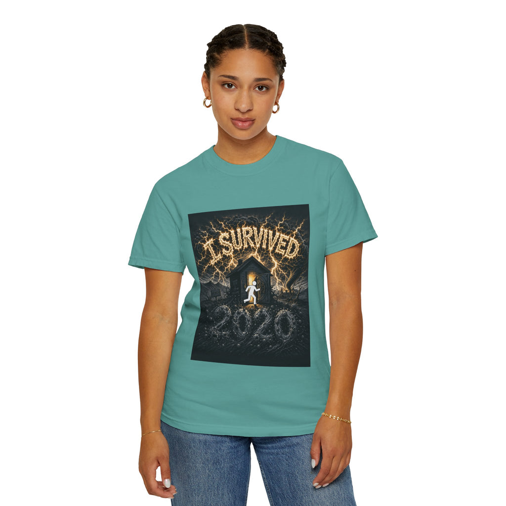 I Survived 2020 — Original Design Teaser Tee | Season 1 Premiere Drop Unisex Garment-Dyed T-shirt