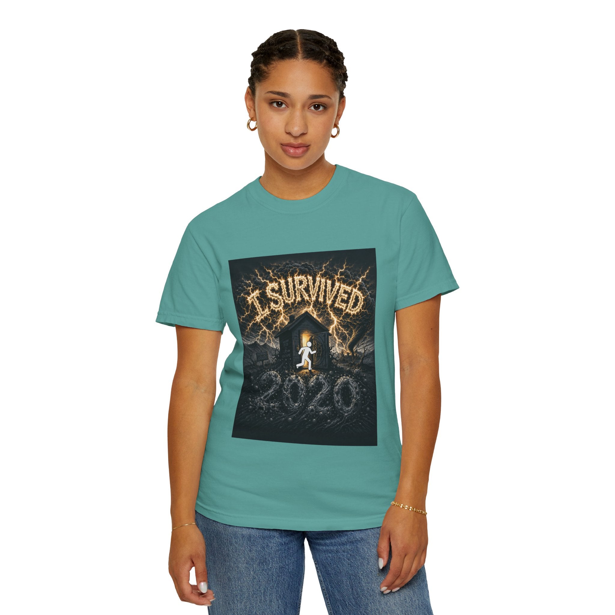 I Survived 2020 — Original Design Teaser Tee | Season 1 Premiere Drop Unisex Garment-Dyed T-shirt