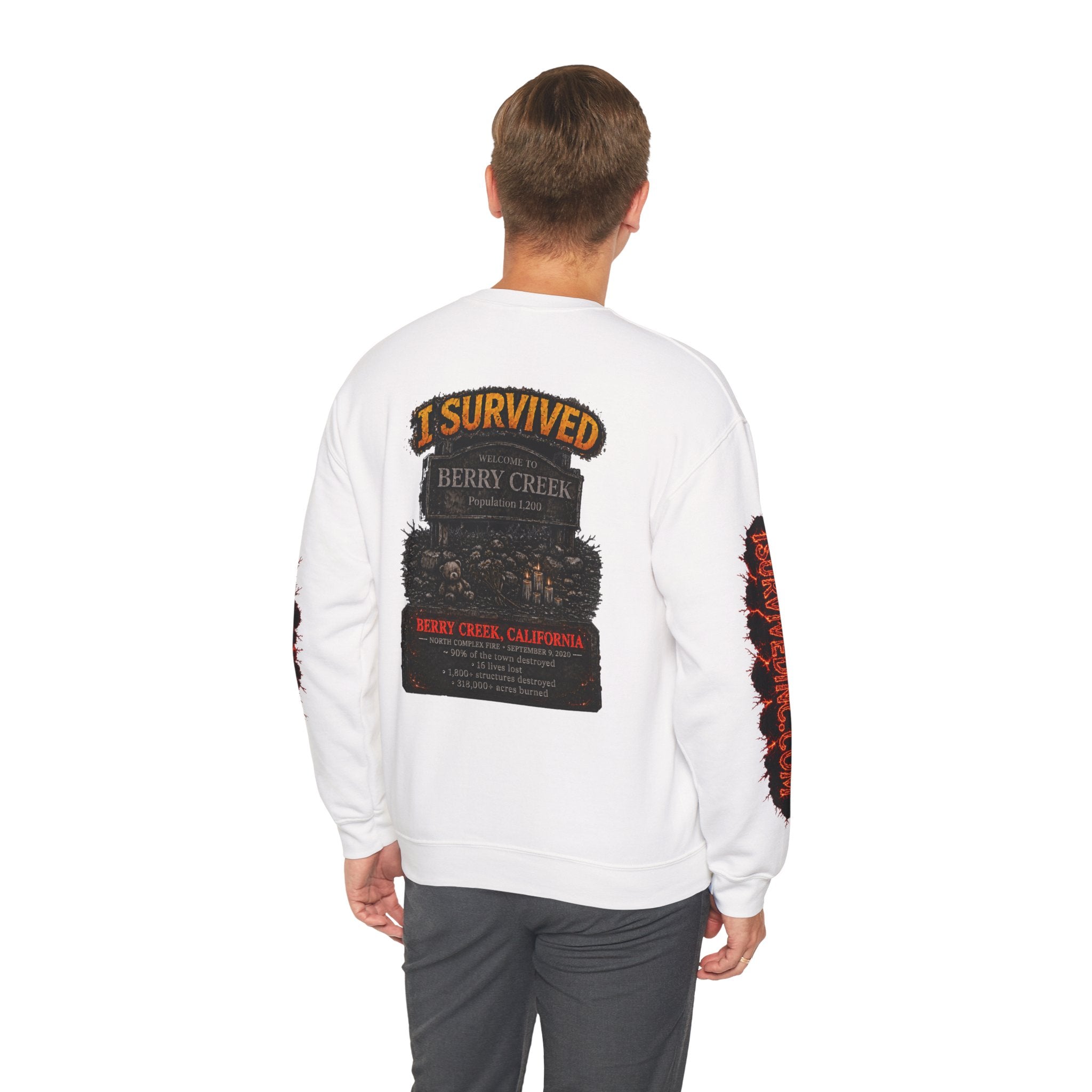 I Survived 2020 — WILDFIRES S2:E1: "Berry Creek" Memorial Unisex Heavy Blend™ Crewneck Sweatshirt