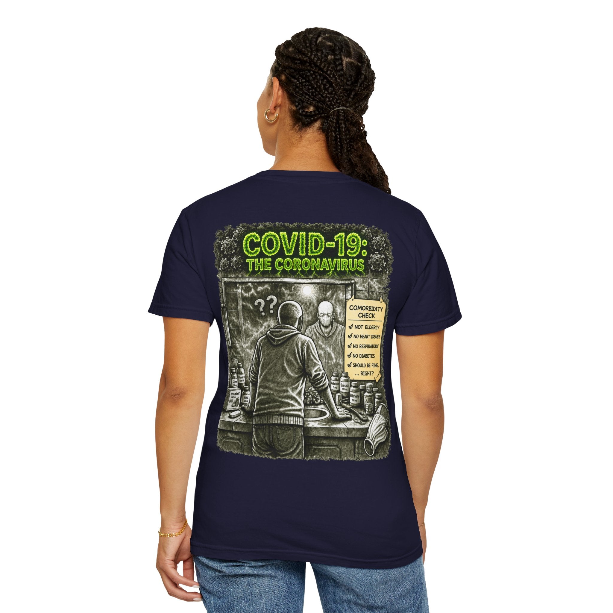 Sobreviví al 2020 — T1:E1 "COVID-19: El Coronavirus" | Camiseta unisex teñida de una pieza, Edición Pandemia