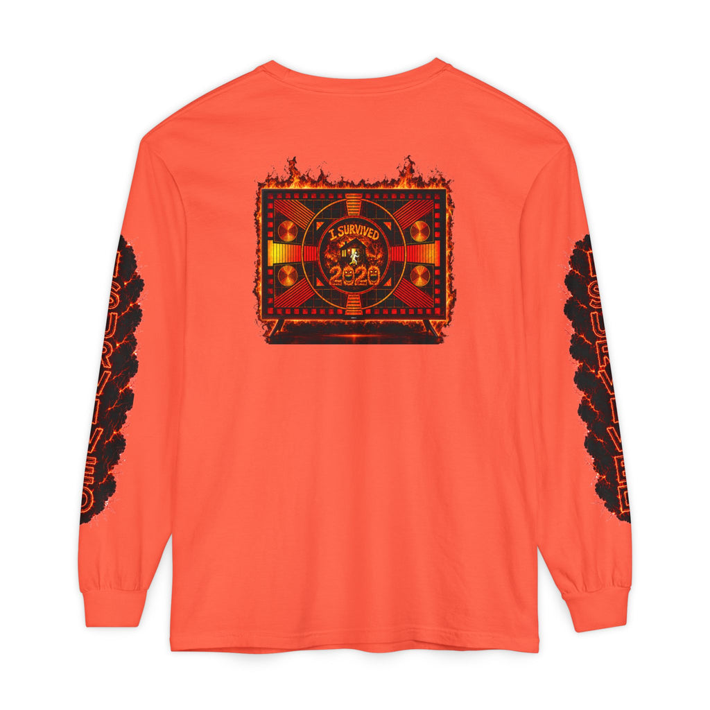I Survived 2020 — "Please Stand By" Test Pattern Tee Special Edition Wildfire Signal Edition Summer Premiere Unisex Garment-Dyed Long Sleeve T-Shirt