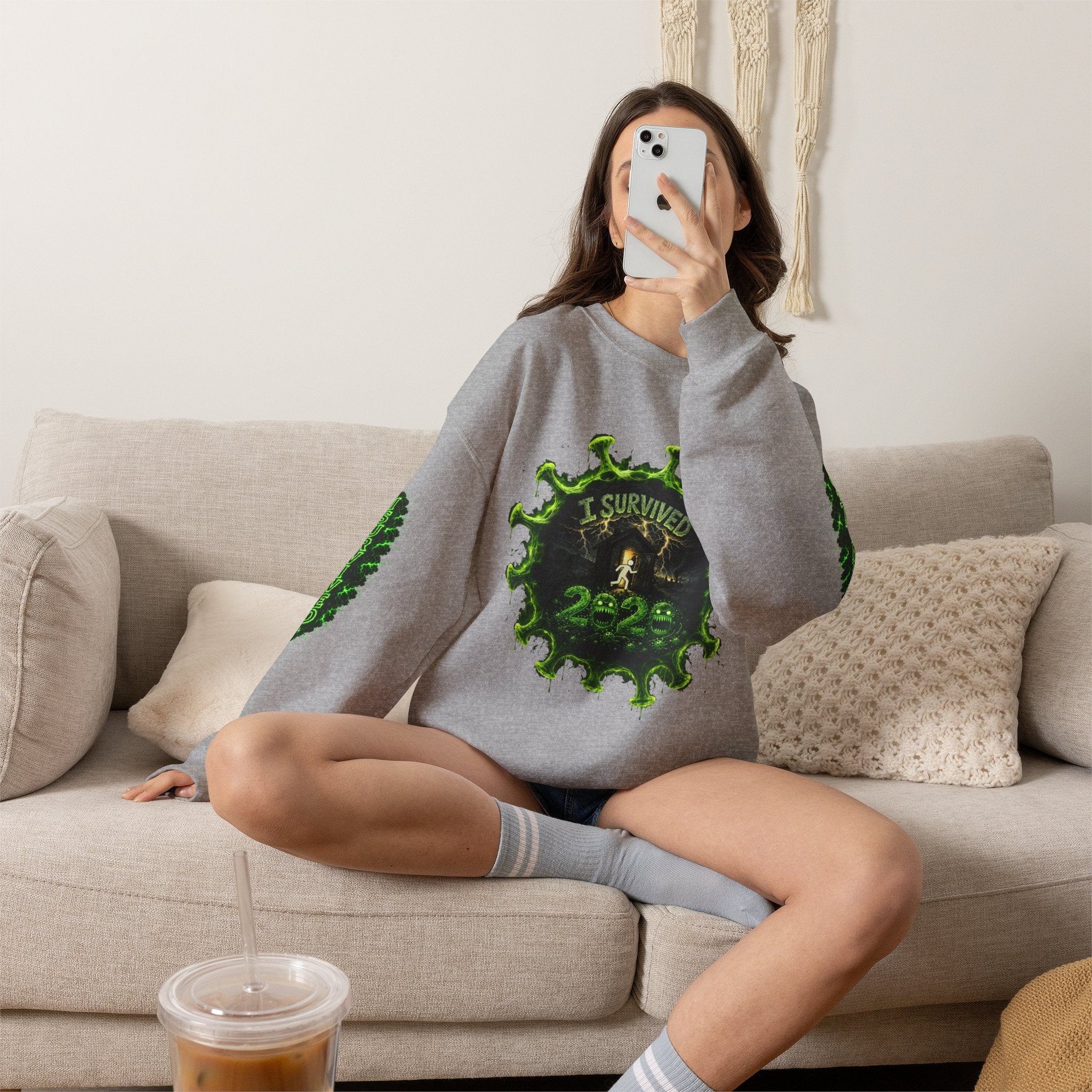 I Survived 2020 — Director's Cut S1:E4 "Mask Madness Mayhem Moment" | Pandemic Edition Unisex Heavy Blend™ Crewneck Sweatshirt