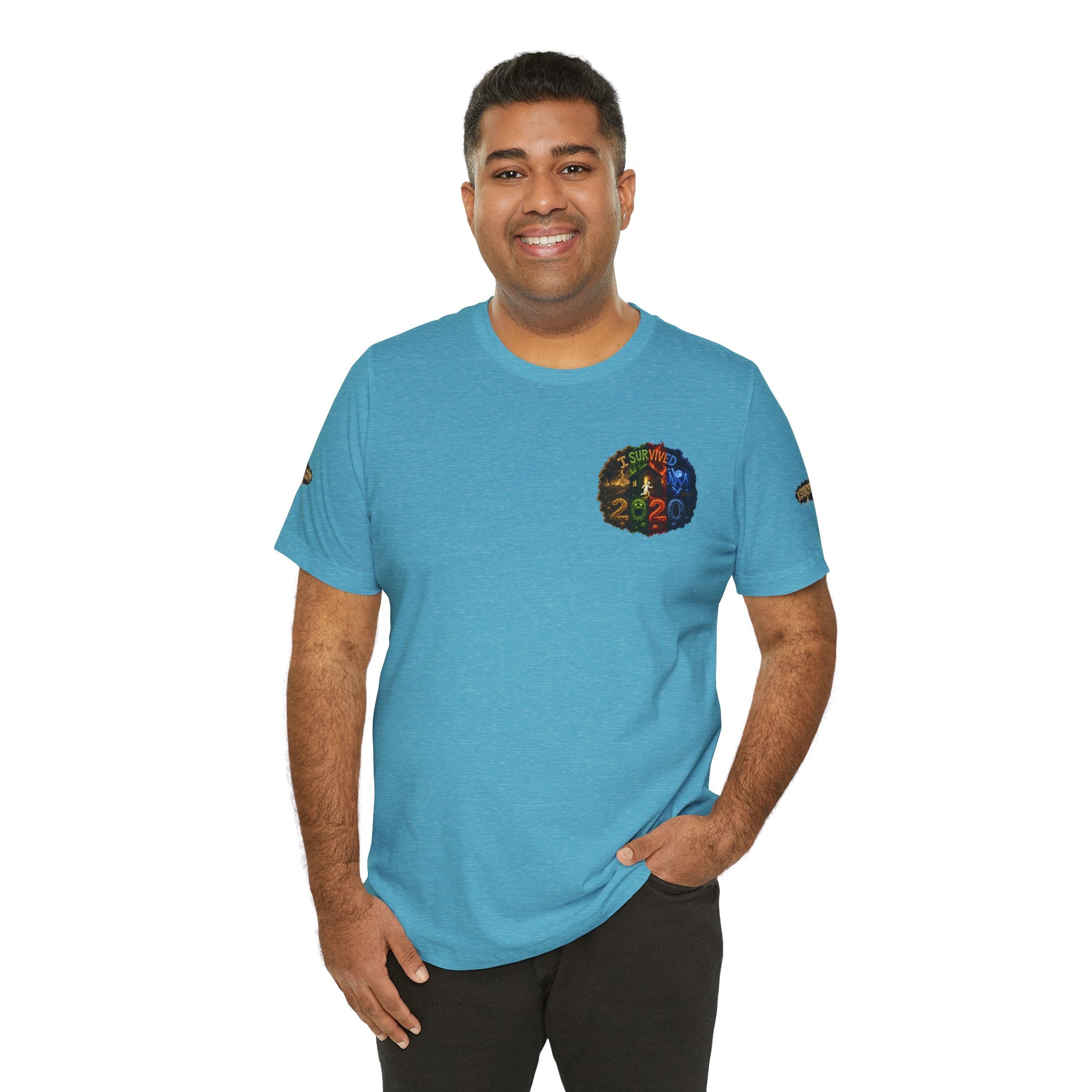 I Survived 2020 — "No Signal" Test Pattern Tee Alien Broadcast Finale Summer Premiere Unisex Jersey Short Sleeve Tee