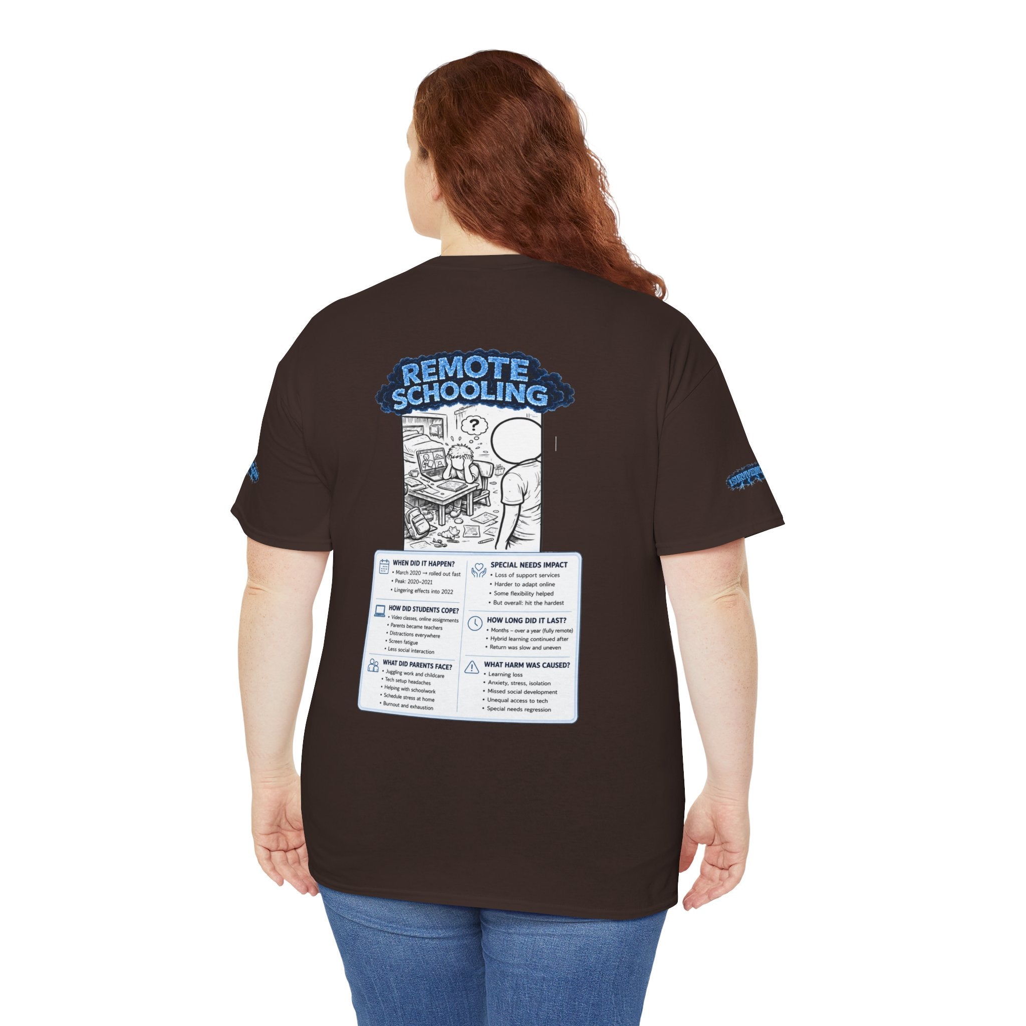 I Survived 2020 — LOCKDOWN S3:E3: Director's Cut Special Edition "Remote Schooling" Unisex Heavy Cotton Tee