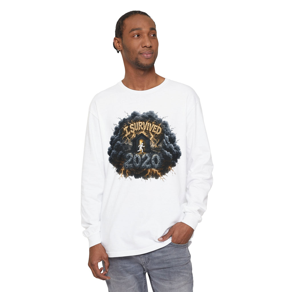 I Survived 2020 — Director's Cut Original Design Teaser Tee | Season 1 Premiere Drop Unisex Garment-Dyed Long Sleeve T-Shirt
