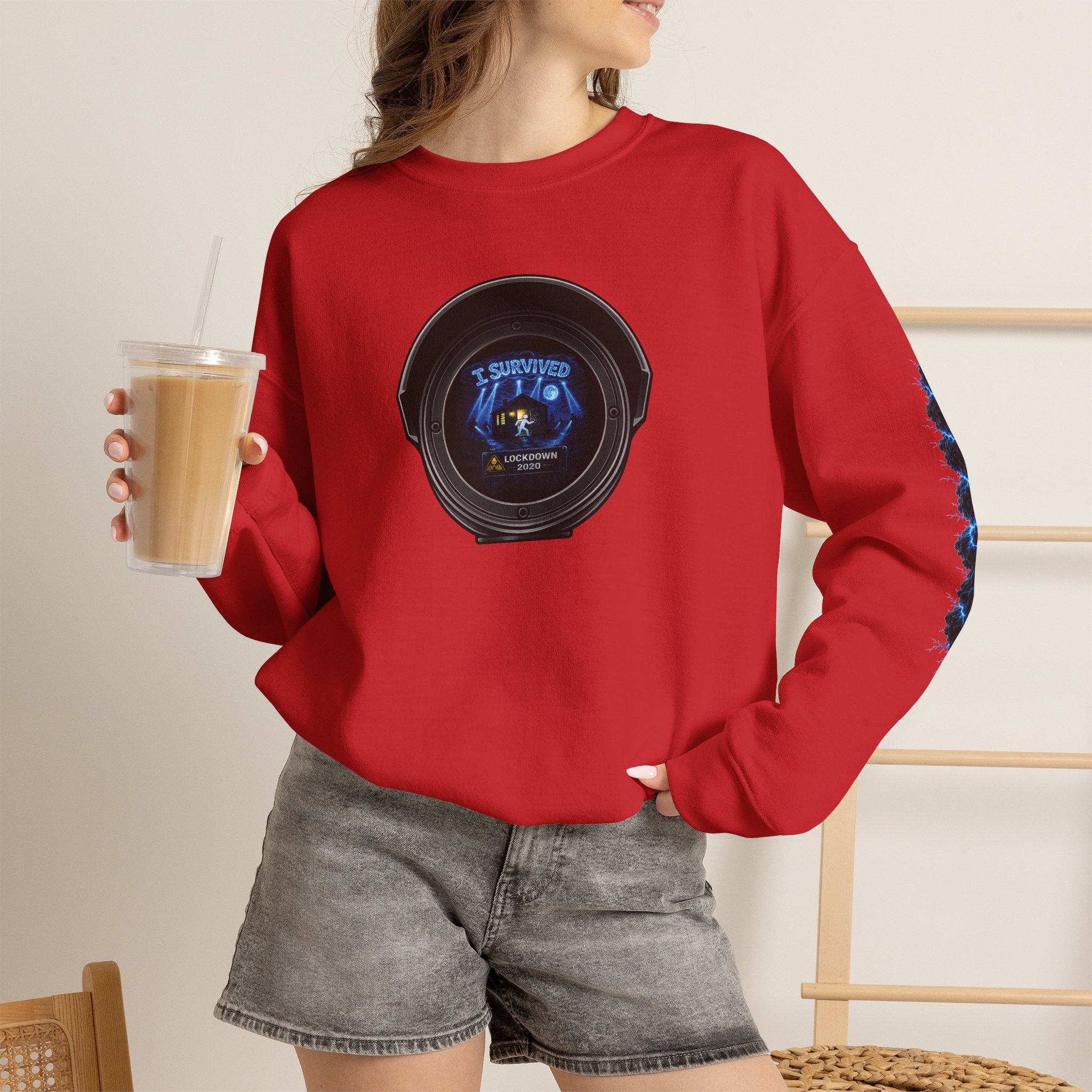 I Survived 2020 — LOCKDOWN S3:E4: Director's Cut "Working From Home" Unisex Heavy Blend™ Crewneck Sweatshirt