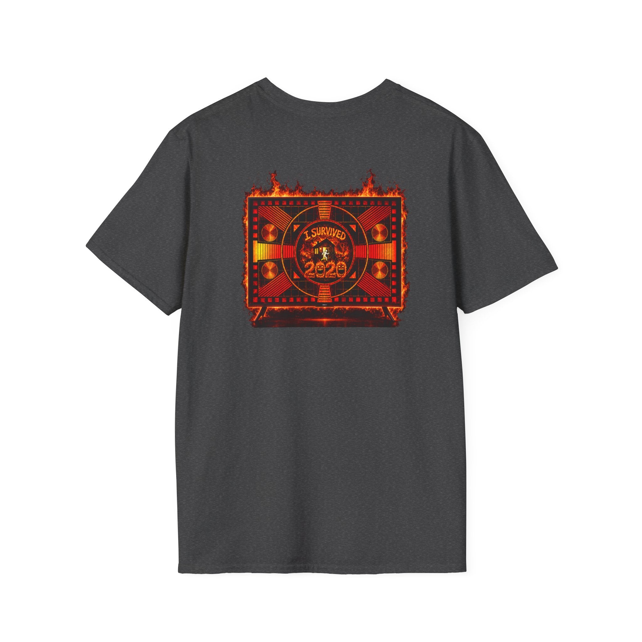 I Survived 2020 — "Please Stand By" Test Pattern Tee Wildfire Signal Edition Summer Premiere Unisex Softstyle T-Shirt
