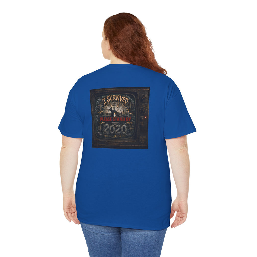 I Survived 2020 — "Please Stand By" Test Pattern Tee Summer Premier Unisex Heavy Cotton Tee