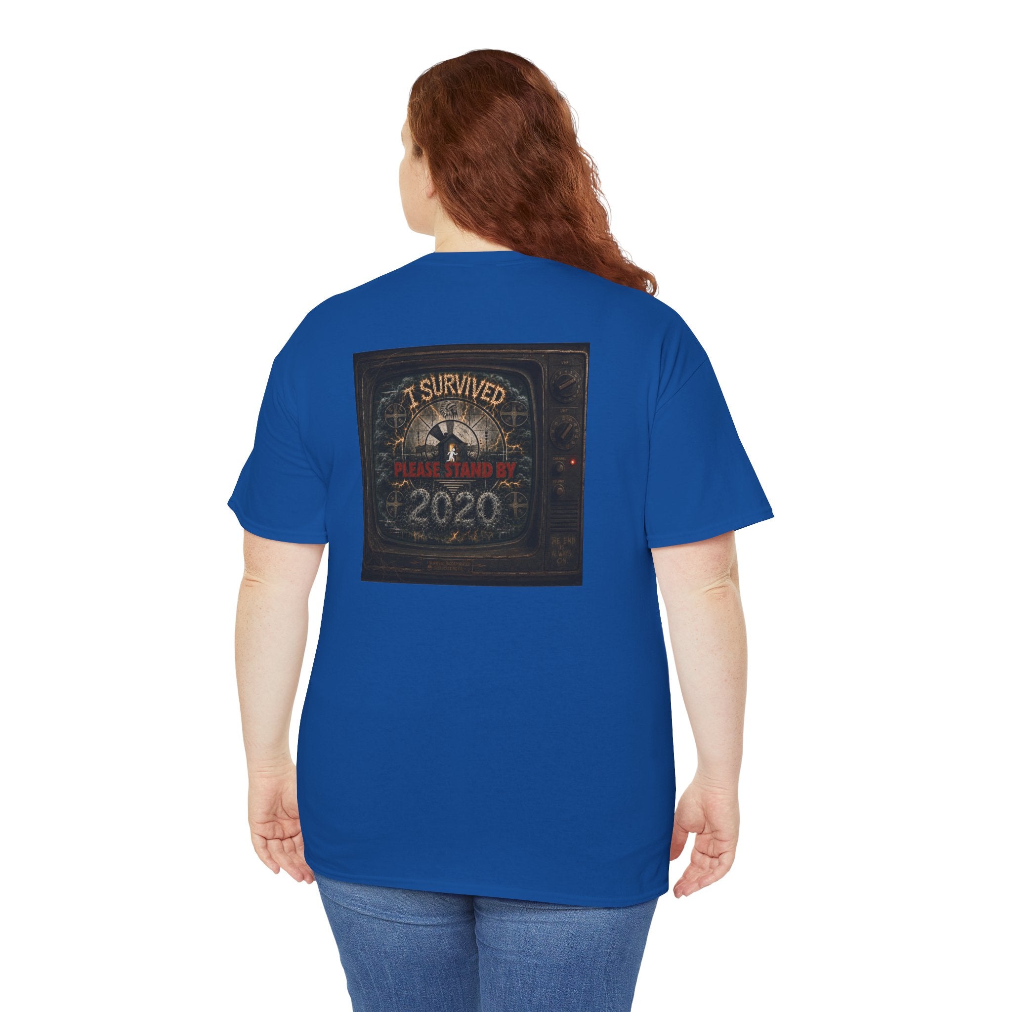 I Survived 2020 — "Please Stand By" Test Pattern Tee Summer Premier Unisex Heavy Cotton Tee
