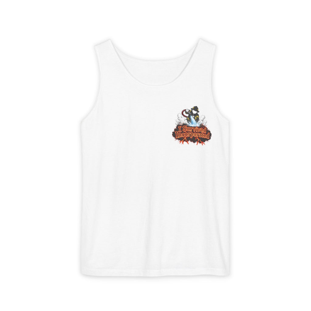 I Survived 2020 — "Please Stand By" Test Pattern Tee Wildfire Signal Edition Summer Premiere Unisex Garment-Dyed Tank Top