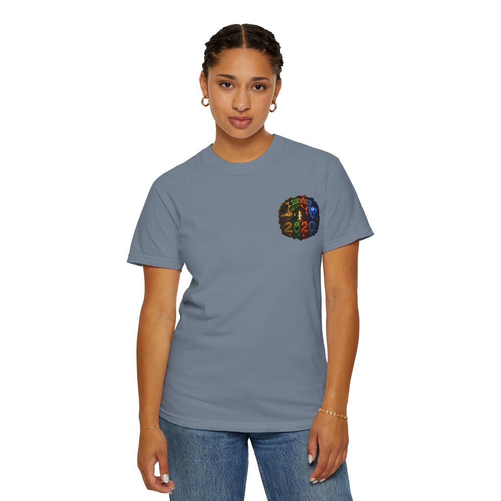I Survived 2020 — "No Signal" Test Pattern Tee Alien Broadcast Finale Summer Premiere Unisex Garment-Dyed T-shirt