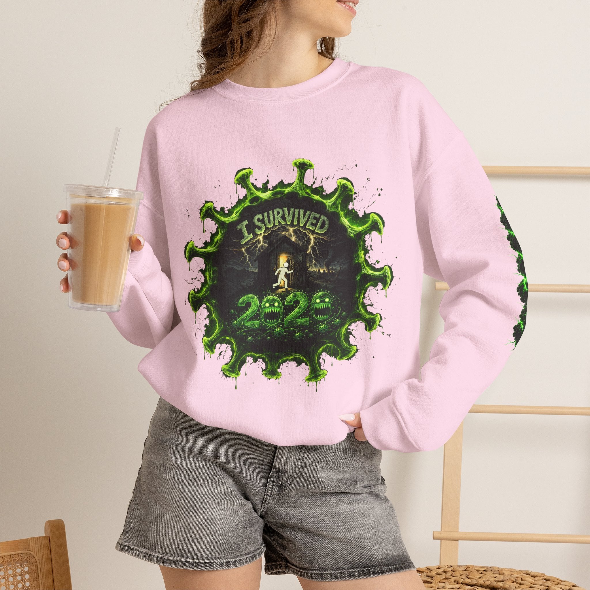 I Survived 2020 — Director's Cut S1:E4 "Mask Madness Mayhem Moment" | Pandemic Edition Unisex Heavy Blend™ Crewneck Sweatshirt