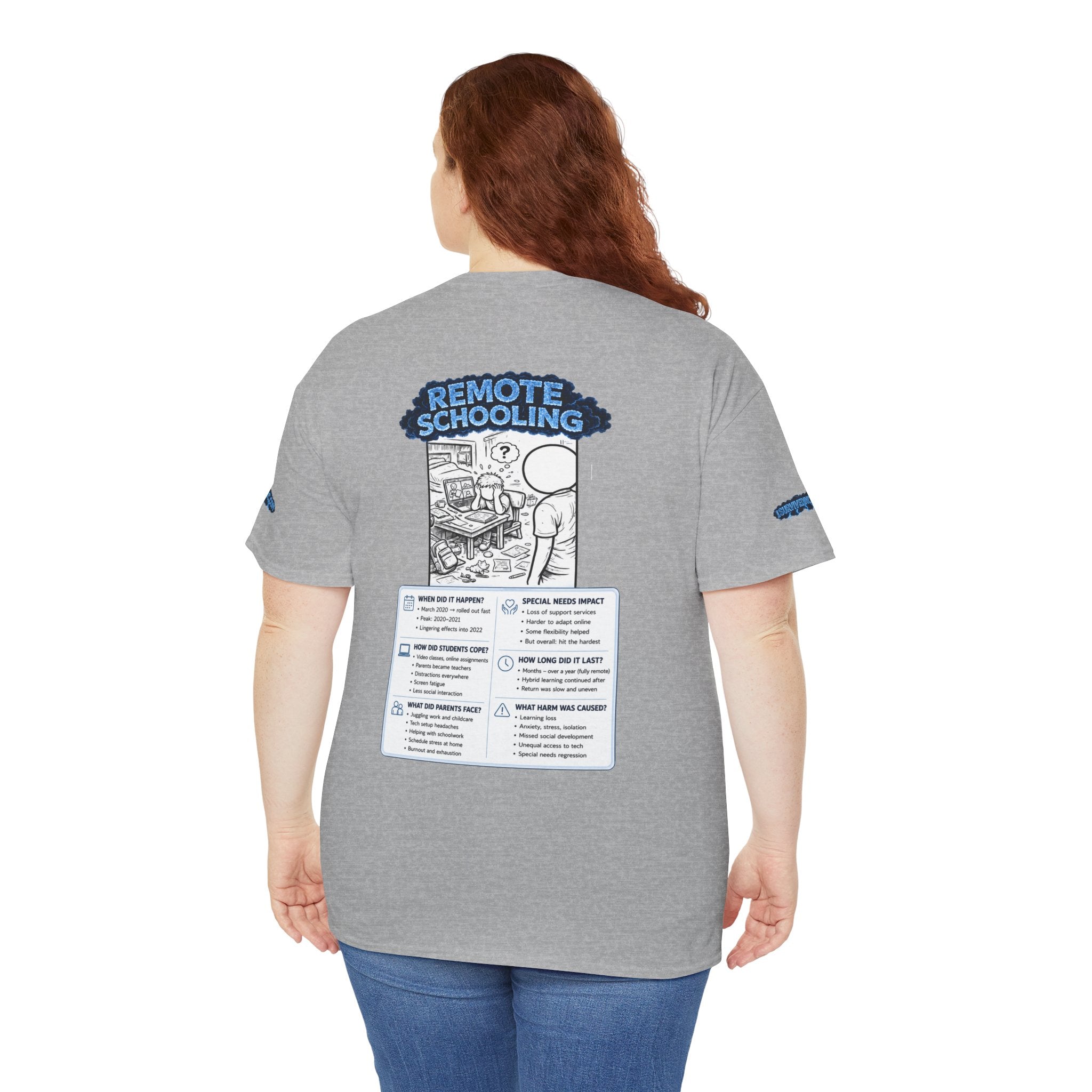 I Survived 2020 — LOCKDOWN S3:E3: Director's Cut Special Edition "Remote Schooling" Unisex Heavy Cotton Tee