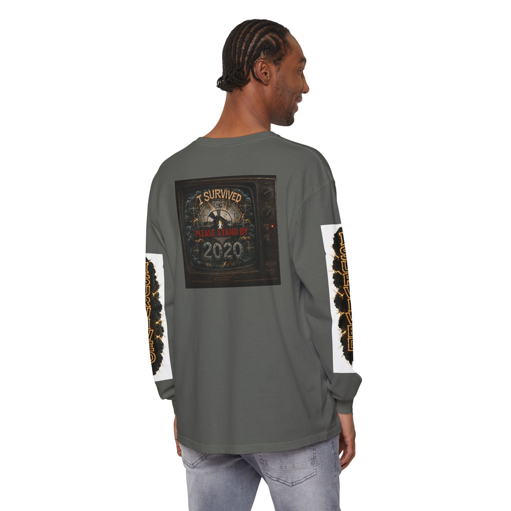 I Survived 2020 — "Please Stand By" Test Pattern Tee Special Edition Summer Premier Unisex Garment-Dyed Long Sleeve T-Shirt