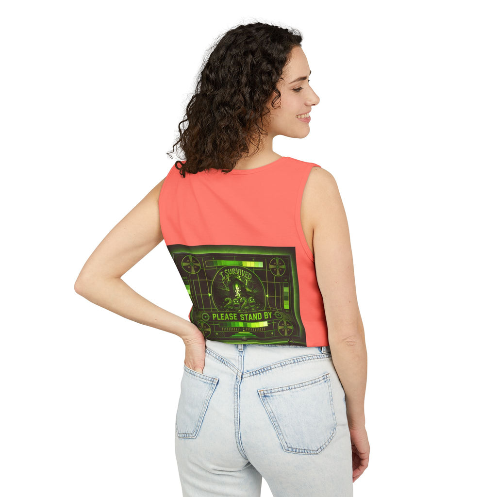 I Survived 2020 — "Please Stand By" Test Pattern Toxic Signal Tee Summer Premiere Unisex Garment-Dyed Tank Top