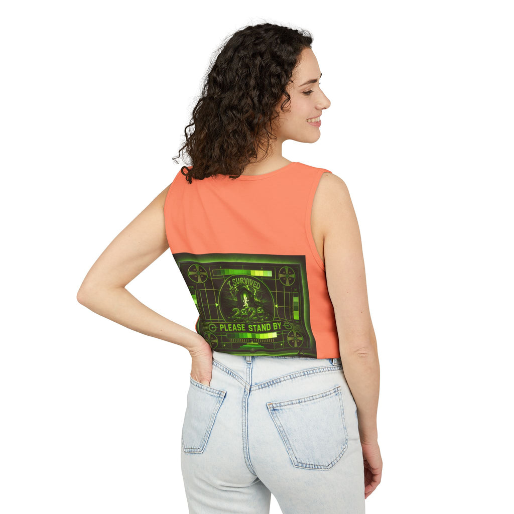 I Survived 2020 — "Please Stand By" Test Pattern Toxic Signal Tee Summer Premiere Unisex Garment-Dyed Tank Top