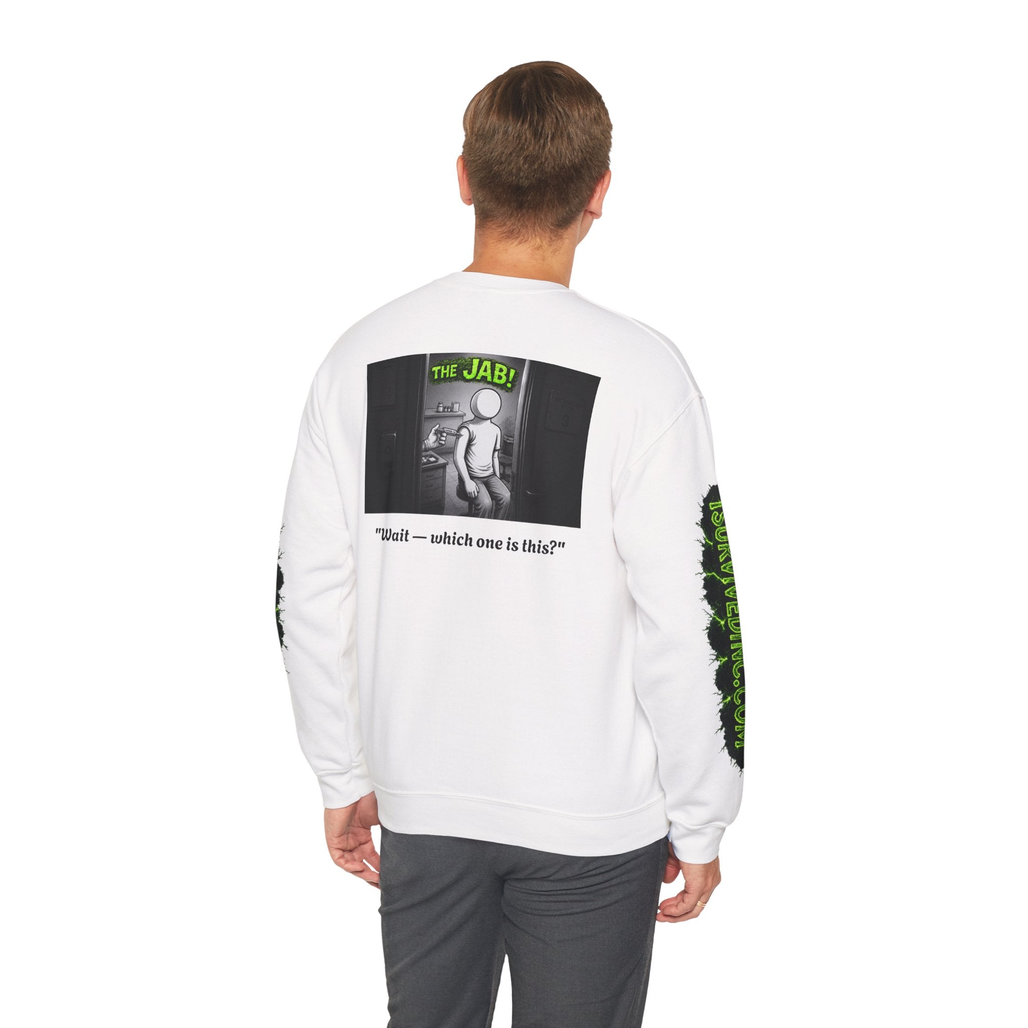 I Survived 2020 — S1:E3 "The Jab!" | Pandemic Edition Unisex Heavy Blend™ Crewneck Sweatshirt